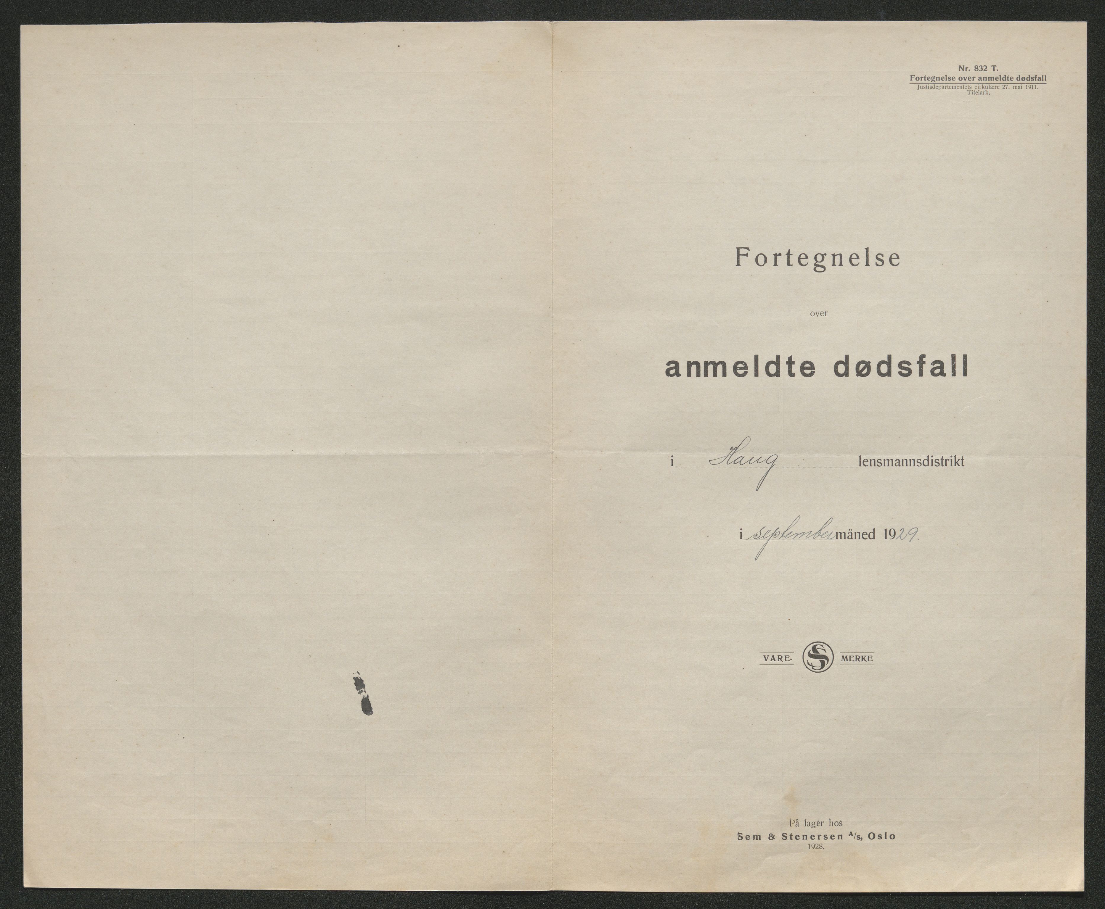 Eiker, Modum og Sigdal sorenskriveri, AV/SAKO-A-123/H/Ha/Hab/L0045: Dødsfallsmeldinger, 1928-1929, p. 1027