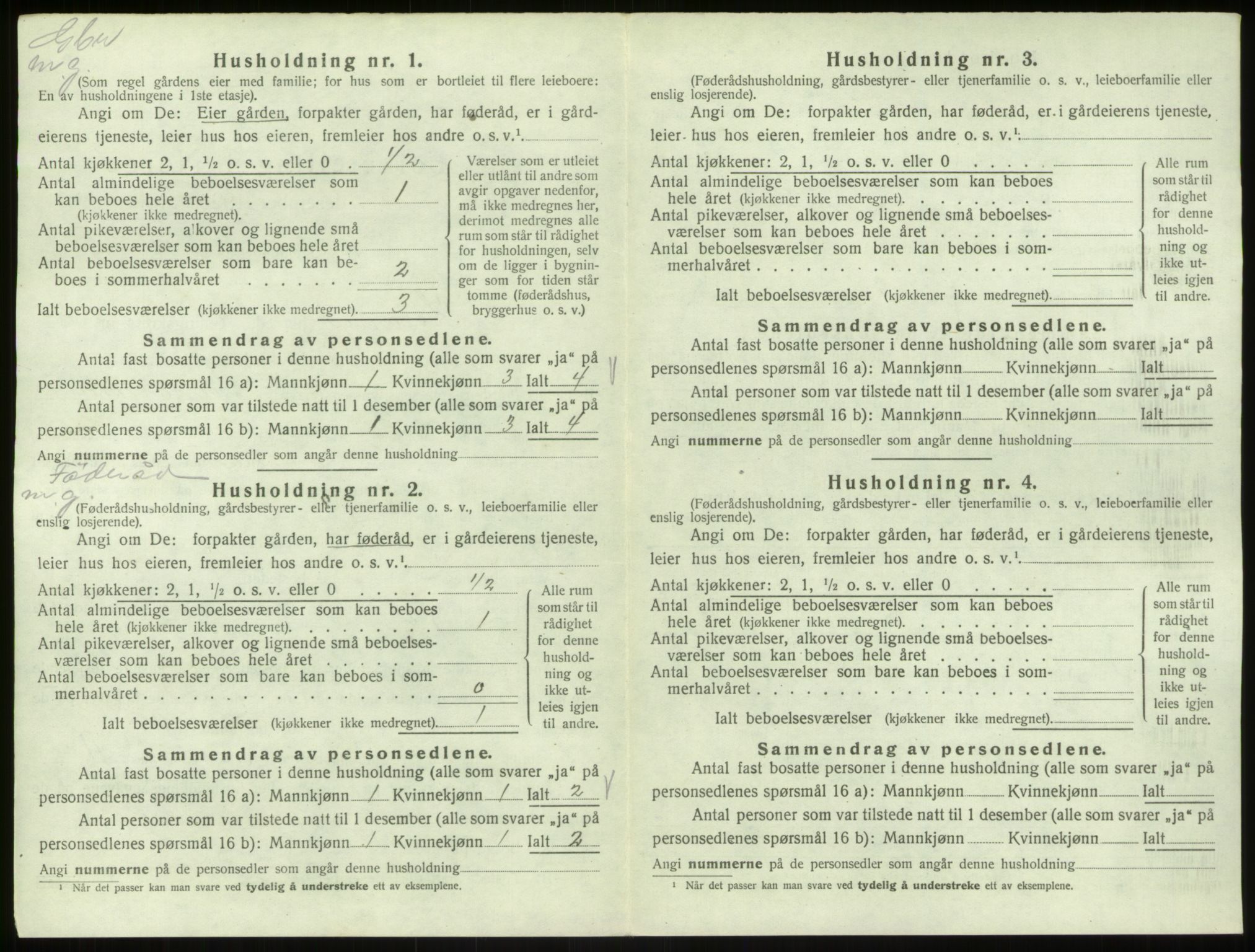 SAB, 1920 census for Hosanger, 1920, p. 90
