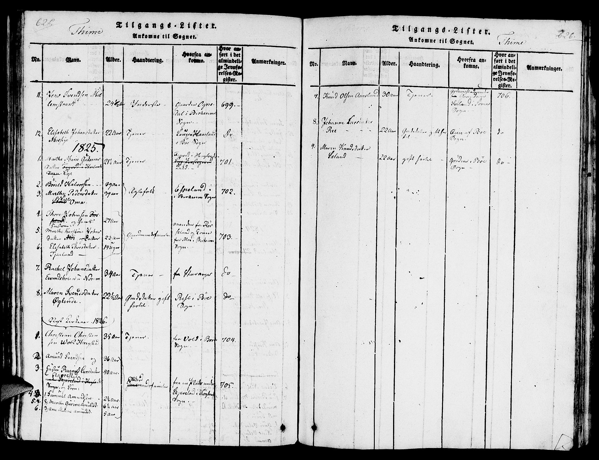 Lye sokneprestkontor, SAST/A-101794/001/30/30BA/L0003: Parish register (official) no. A 3 /1, 1816-1826, p. 625-626