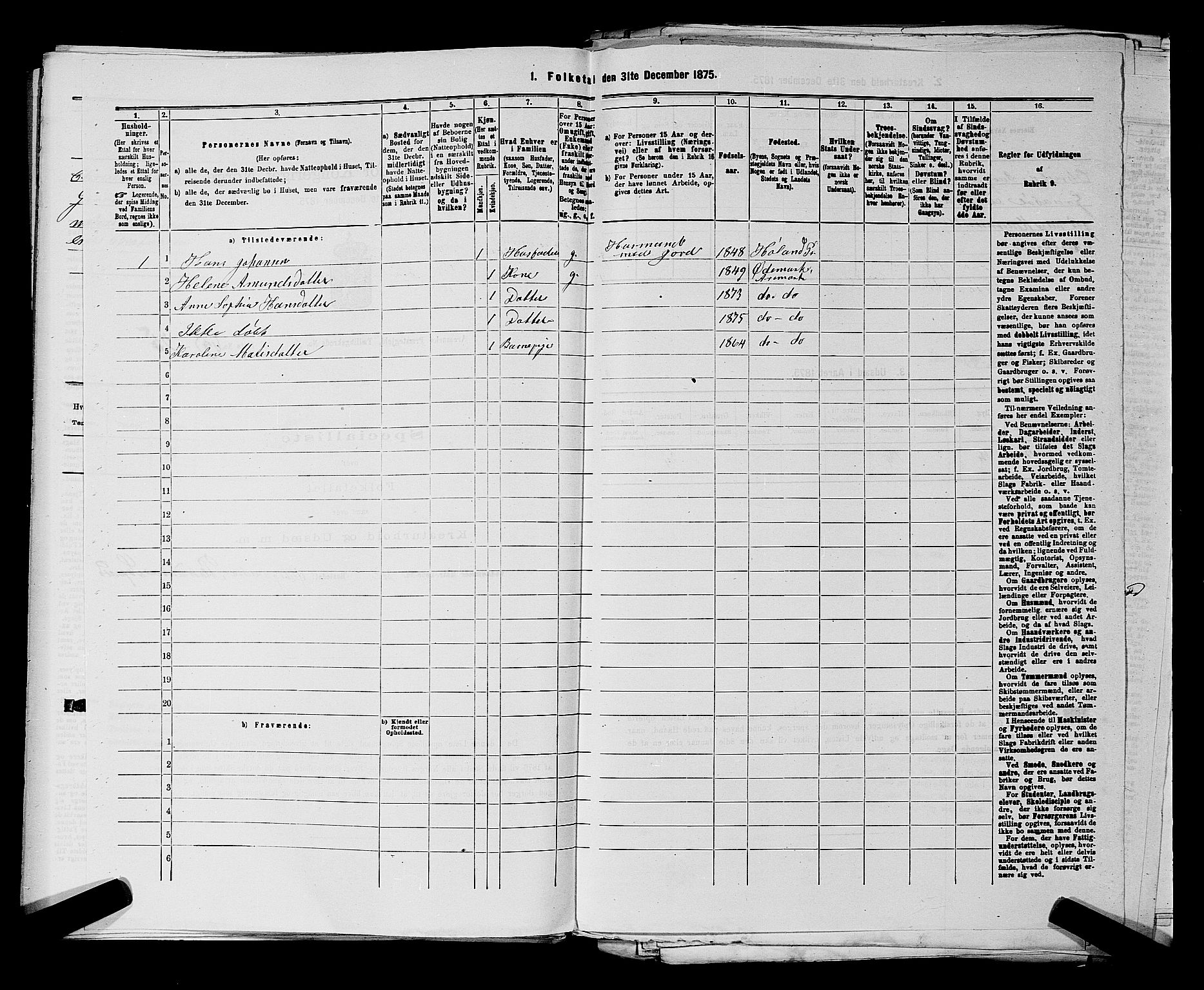 RA, 1875 census for 0118P Aremark, 1875, p. 867