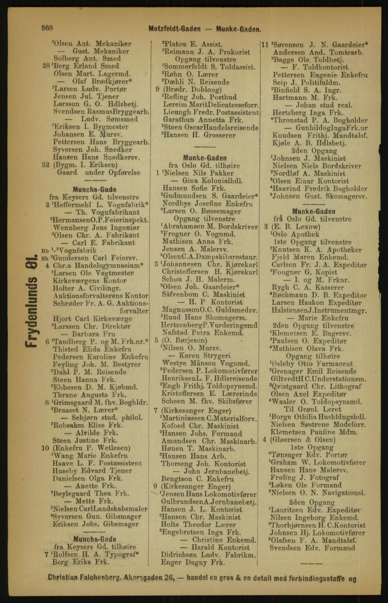 Kristiania/Oslo adressebok, PUBL/-, 1891, p. 568