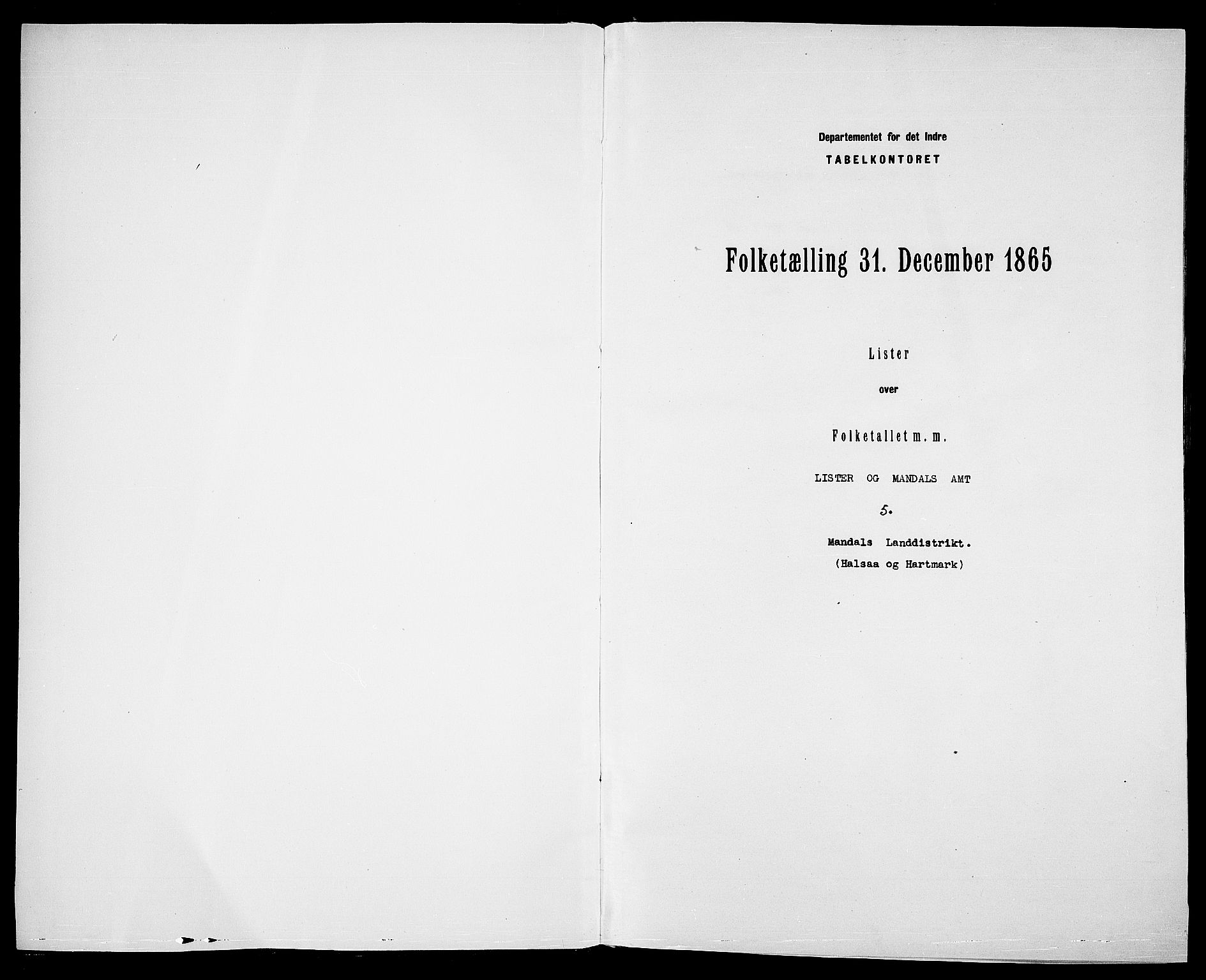 RA, 1865 census for Mandal/Halse og Harkmark, 1865, p. 3