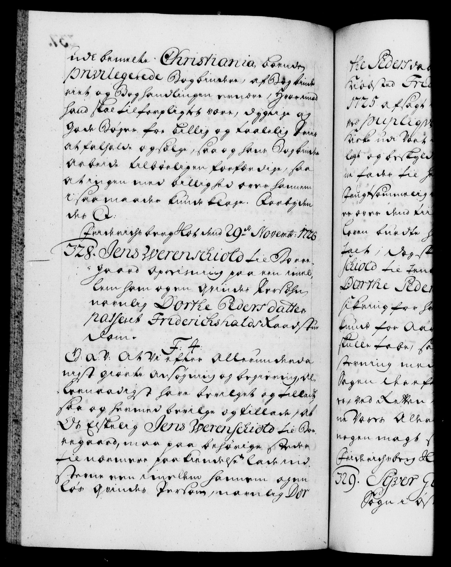 Danske Kanselli 1572-1799, AV/RA-EA-3023/F/Fc/Fca/Fcaa/L0025: Norske registre, 1726-1728, p. 237b