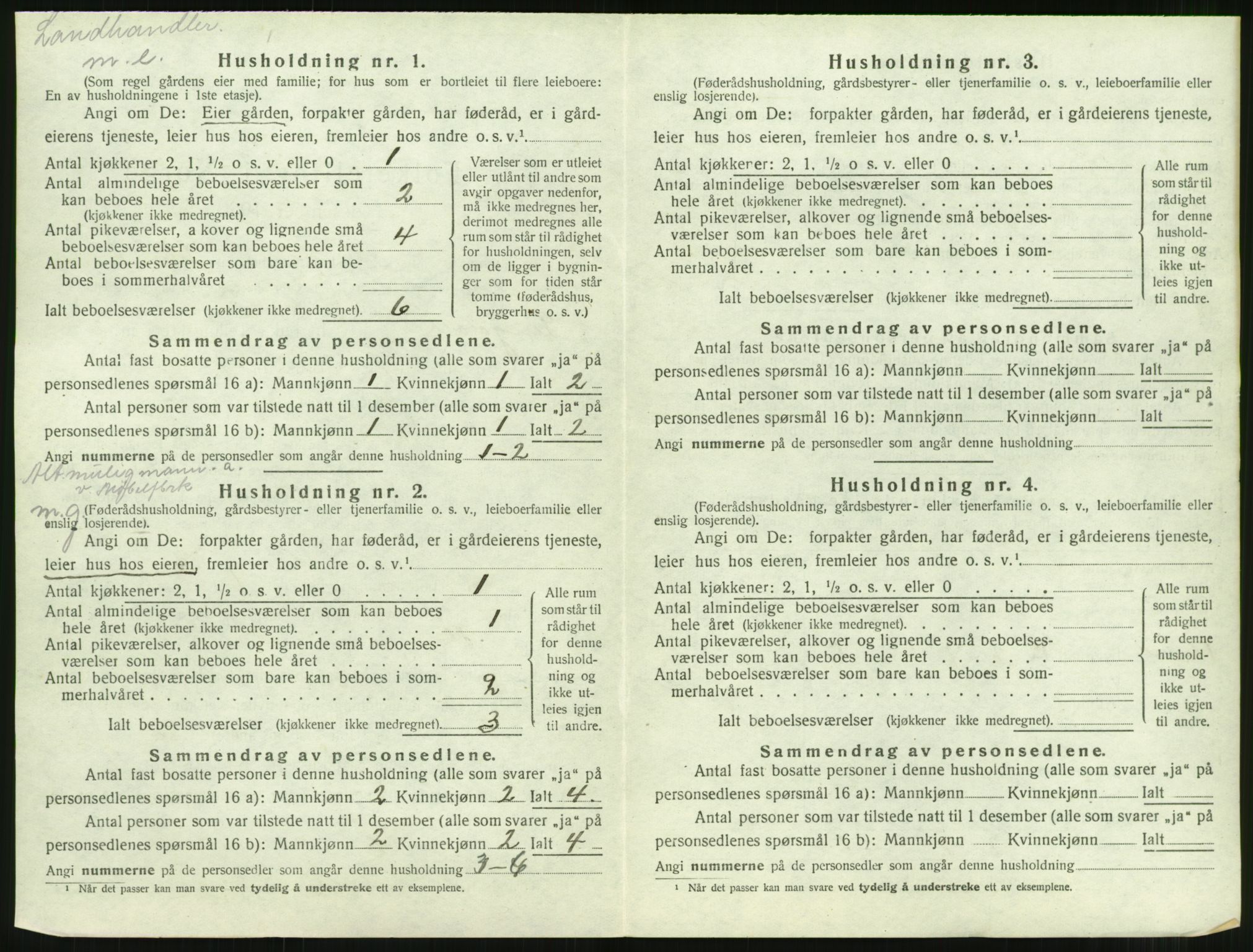 SAT, 1920 census for Tingvoll, 1920, p. 129