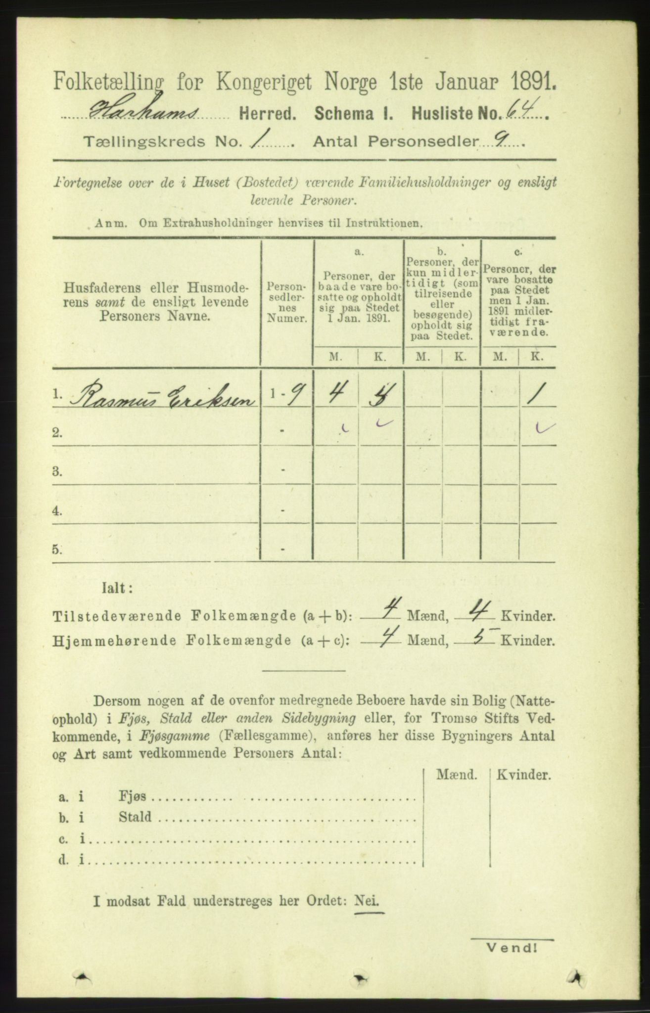 RA, 1891 census for 1534 Haram, 1891, p. 29