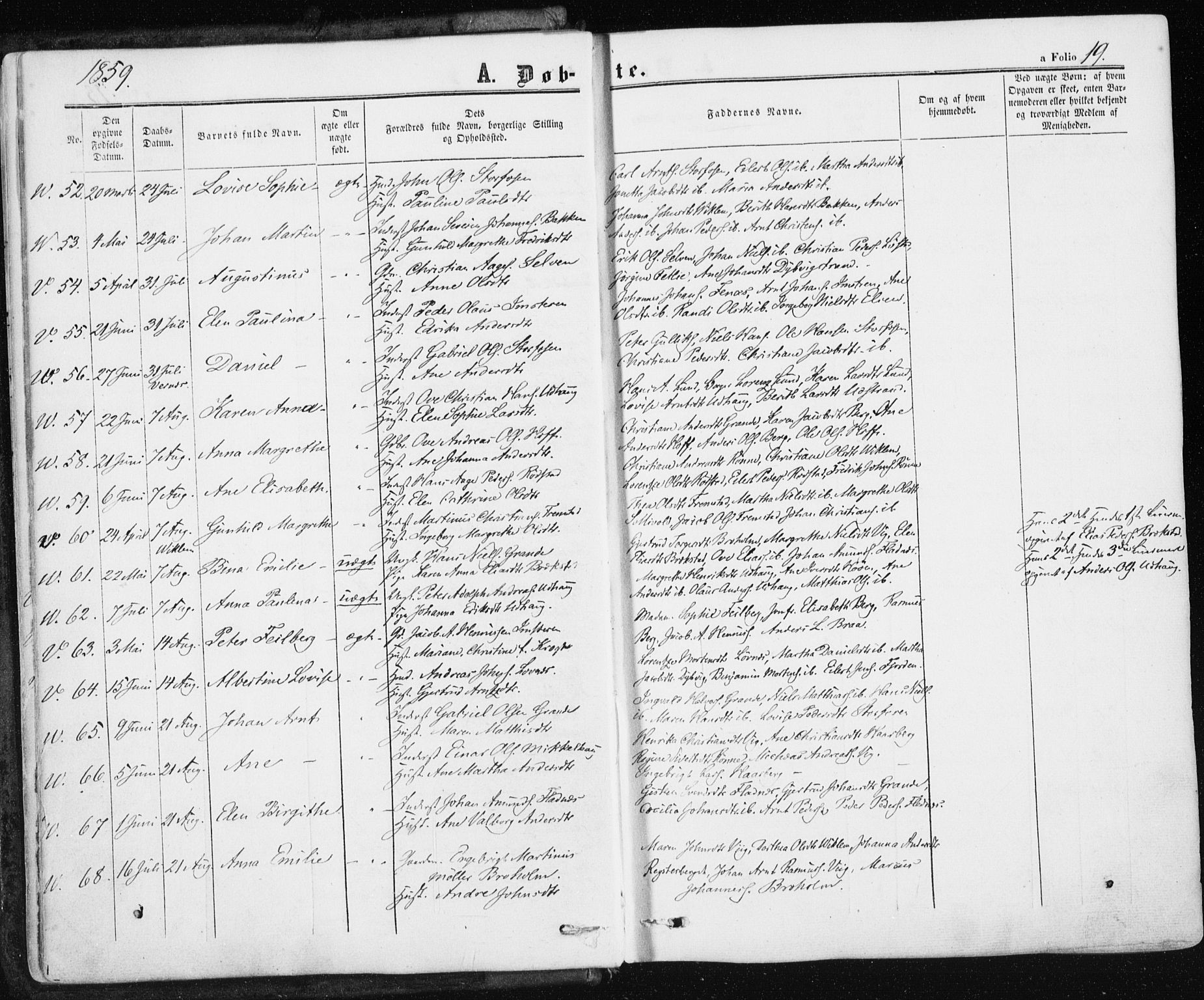 Ministerialprotokoller, klokkerbøker og fødselsregistre - Sør-Trøndelag, AV/SAT-A-1456/659/L0737: Parish register (official) no. 659A07, 1857-1875, p. 19