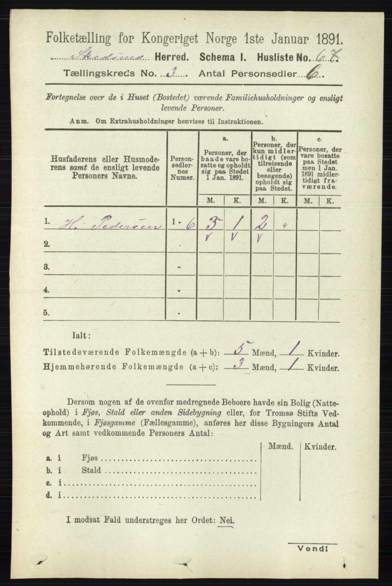 RA, 1891 census for 0231 Skedsmo, 1891, p. 1285