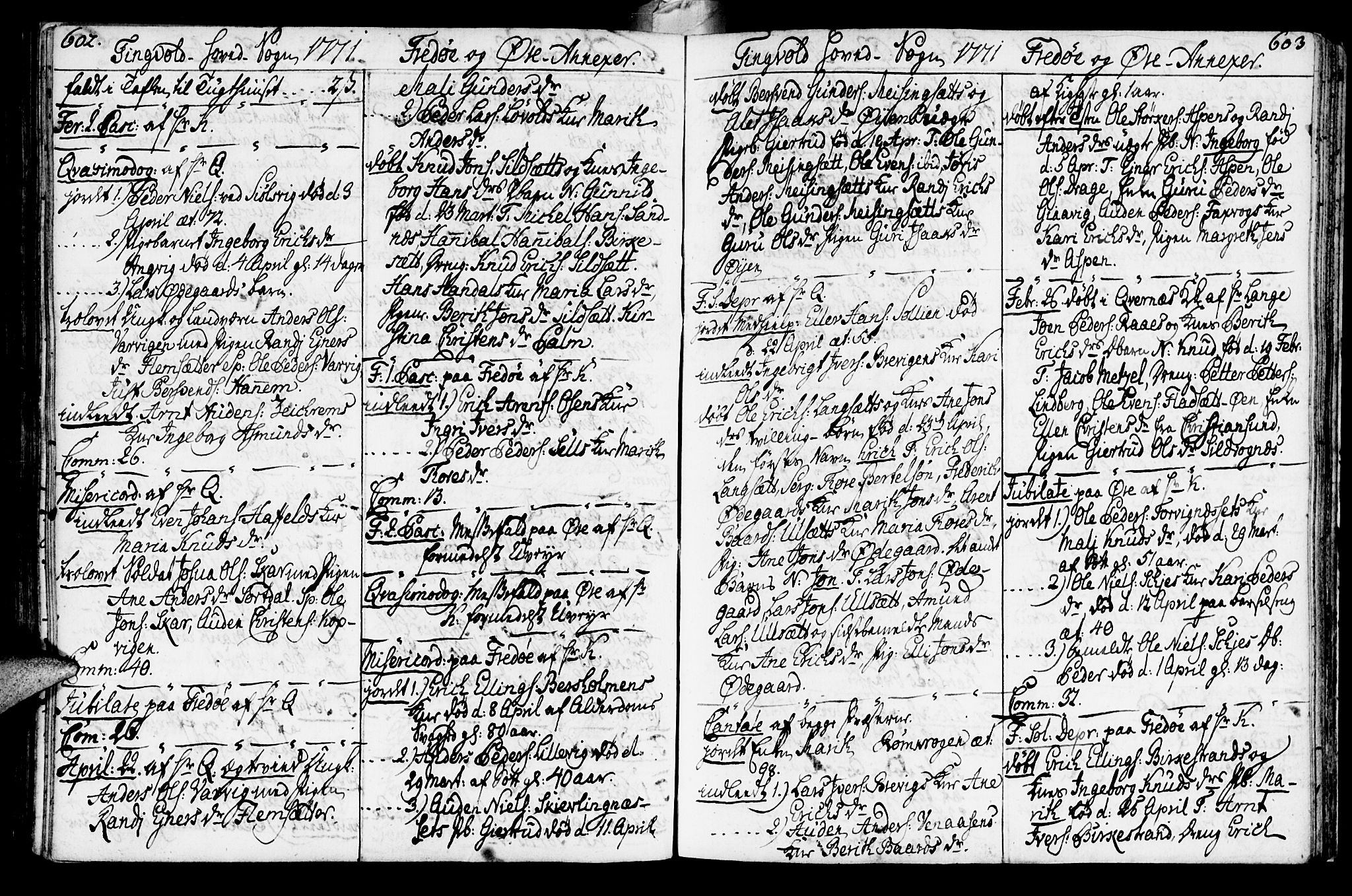 Ministerialprotokoller, klokkerbøker og fødselsregistre - Møre og Romsdal, AV/SAT-A-1454/586/L0979: Parish register (official) no. 586A05, 1751-1776, p. 602-603