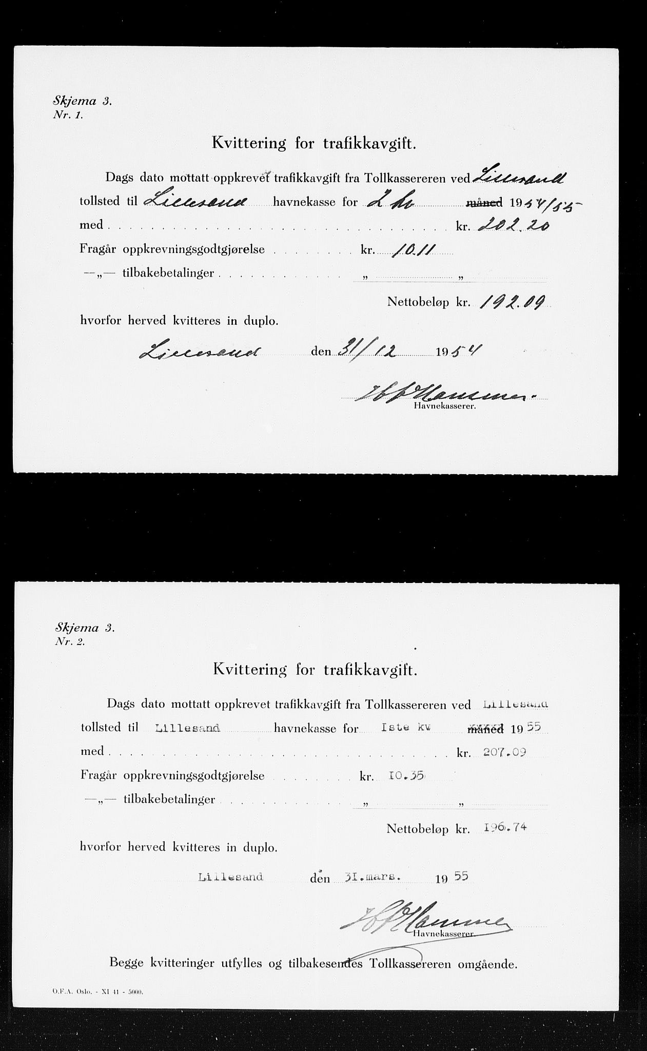 Lillesand tollsted, SAK/1351-0008/H/Ha/L0426: Skipsmåling, 1846-1966, p. 11