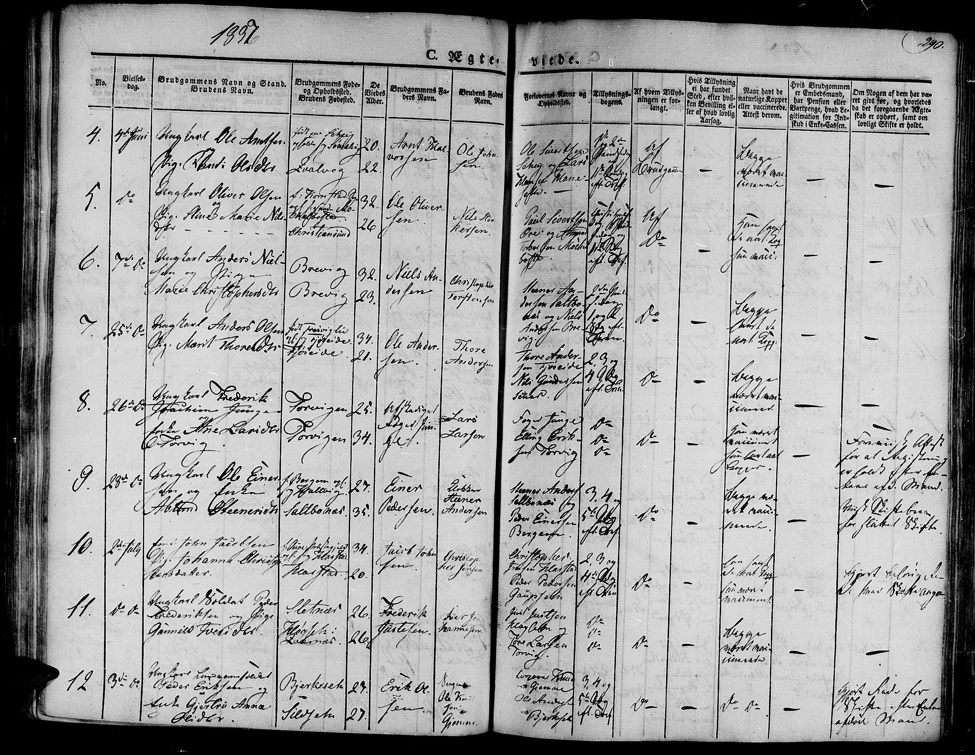 Ministerialprotokoller, klokkerbøker og fødselsregistre - Møre og Romsdal, AV/SAT-A-1454/586/L0983: Parish register (official) no. 586A09, 1829-1843, p. 290