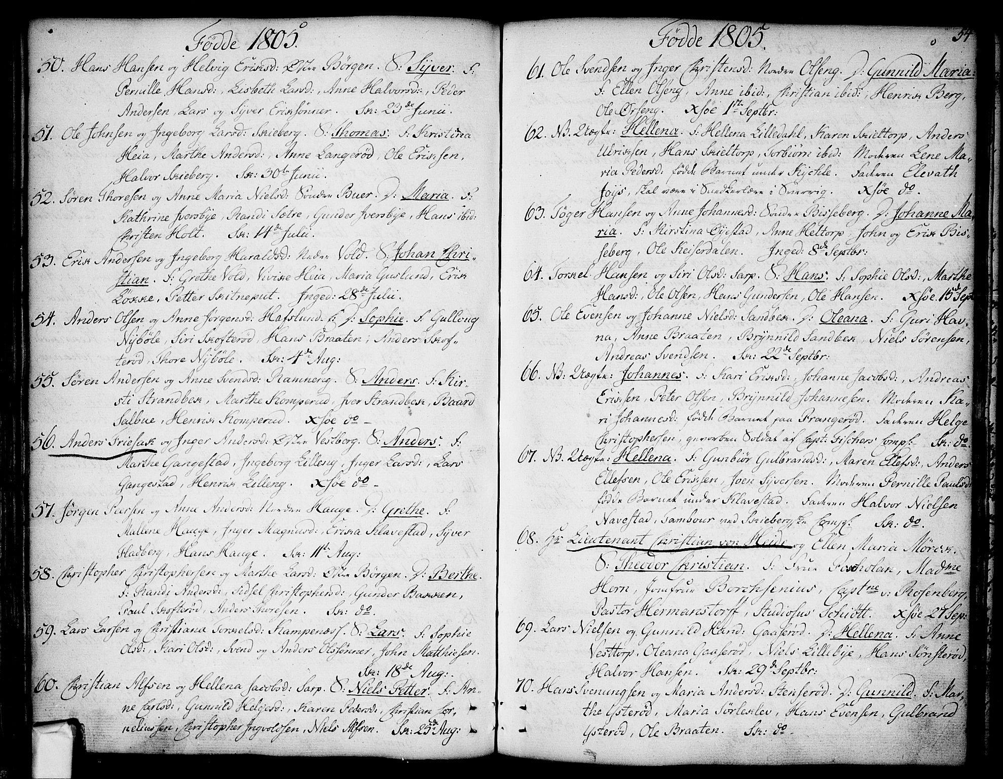 Skjeberg prestekontor Kirkebøker, SAO/A-10923/F/Fa/L0003: Parish register (official) no. I 3, 1792-1814, p. 54