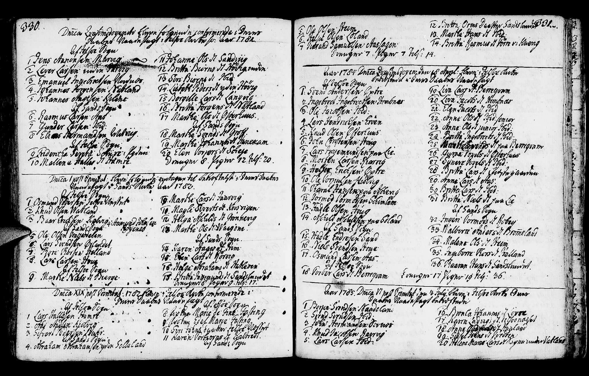 Jelsa sokneprestkontor, SAST/A-101842/01/IV: Parish register (official) no. A 3, 1768-1796, p. 330-331