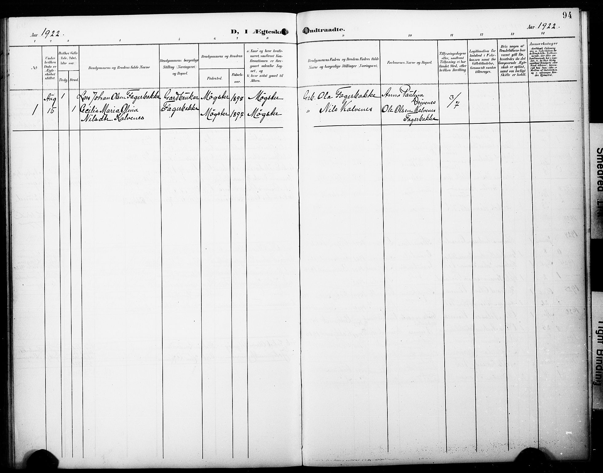 Fitjar sokneprestembete, SAB/A-99926: Parish register (copy) no. C 1, 1900-1928, p. 94