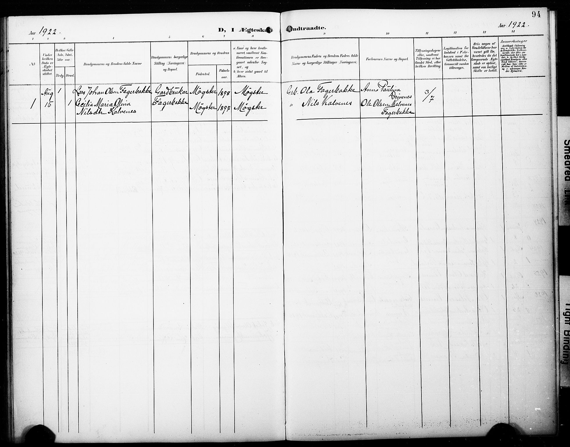 Fitjar sokneprestembete, AV/SAB-A-99926: Parish register (copy) no. C 1, 1900-1928, p. 94