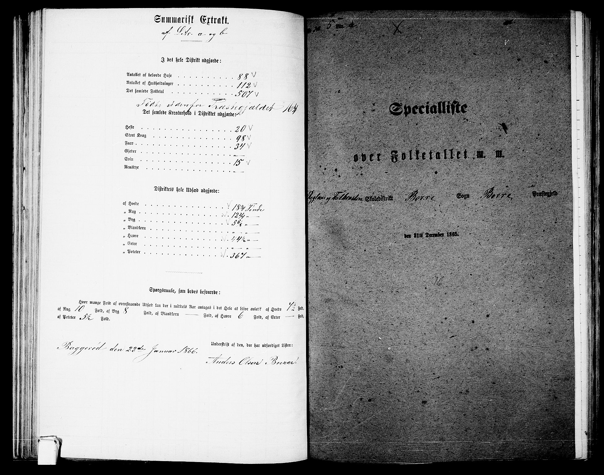 RA, 1865 census for Borre, 1865, p. 107