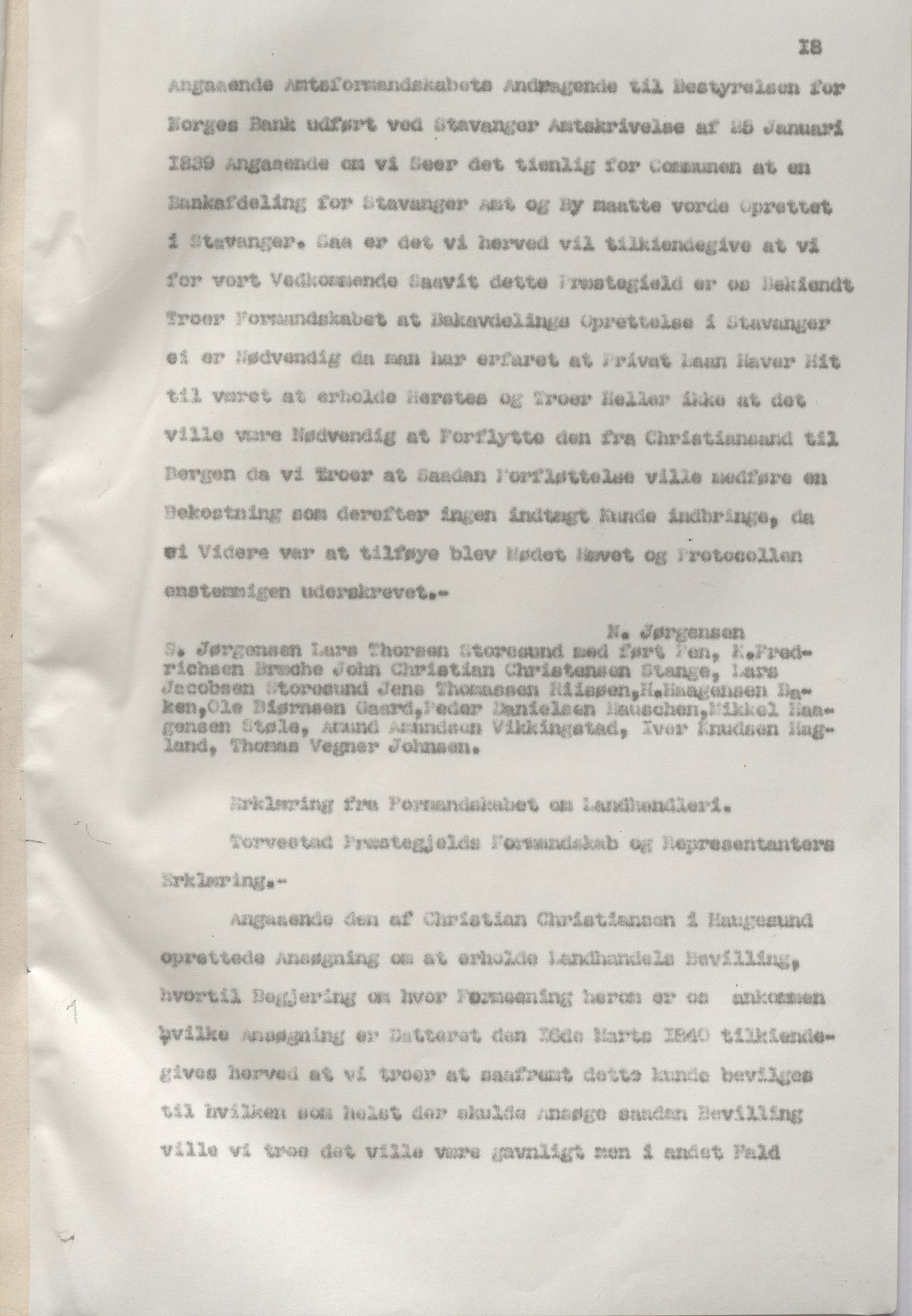 Torvastad kommune - Formannskapet, IKAR/K-101331/A/L0002: Avskrift av forhandlingsprotokoll, 1837-1855, p. 18