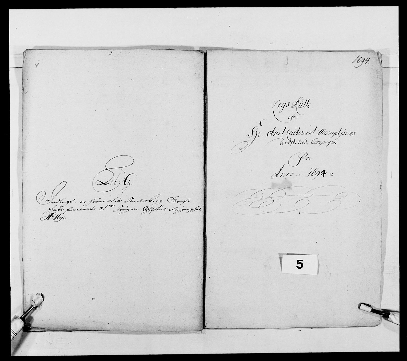 Kommanderende general (KG I) med Det norske krigsdirektorium, AV/RA-EA-5419/E/Ea/L0493: Smålenske regiment, 1643-1694, p. 403