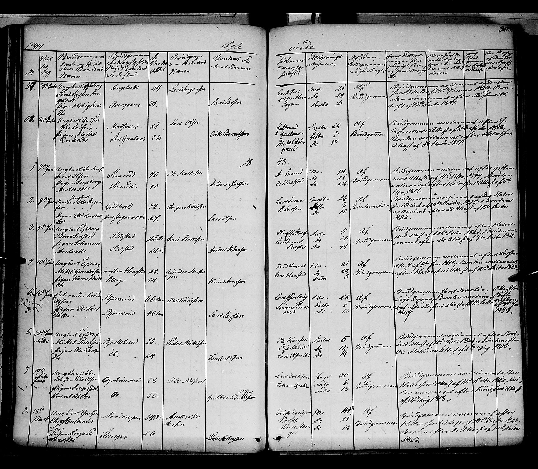 Vang prestekontor, Hedmark, AV/SAH-PREST-008/H/Ha/Haa/L0010: Parish register (official) no. 10, 1841-1855, p. 303