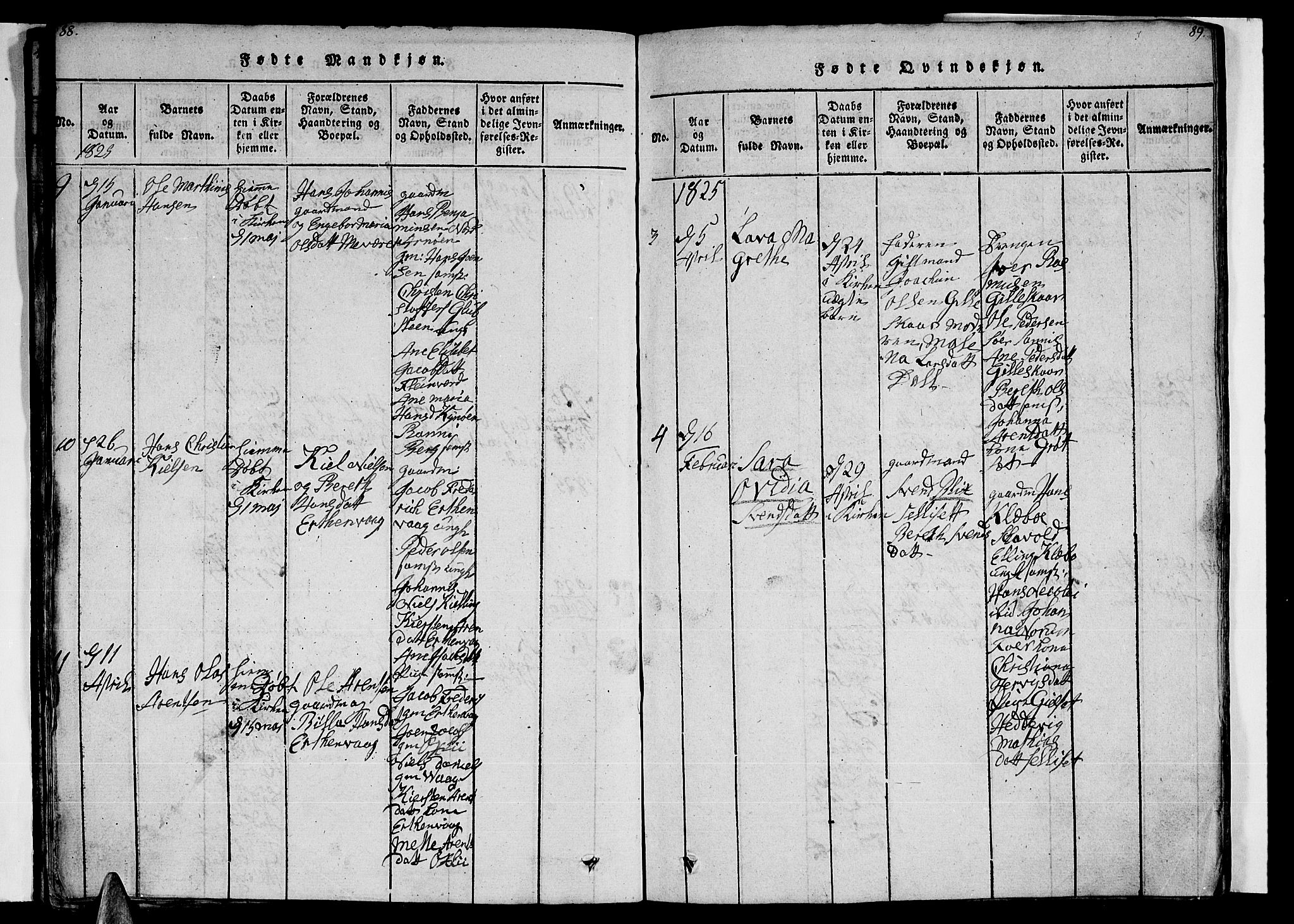 Ministerialprotokoller, klokkerbøker og fødselsregistre - Nordland, SAT/A-1459/805/L0105: Parish register (copy) no. 805C01, 1820-1839, p. 88-89