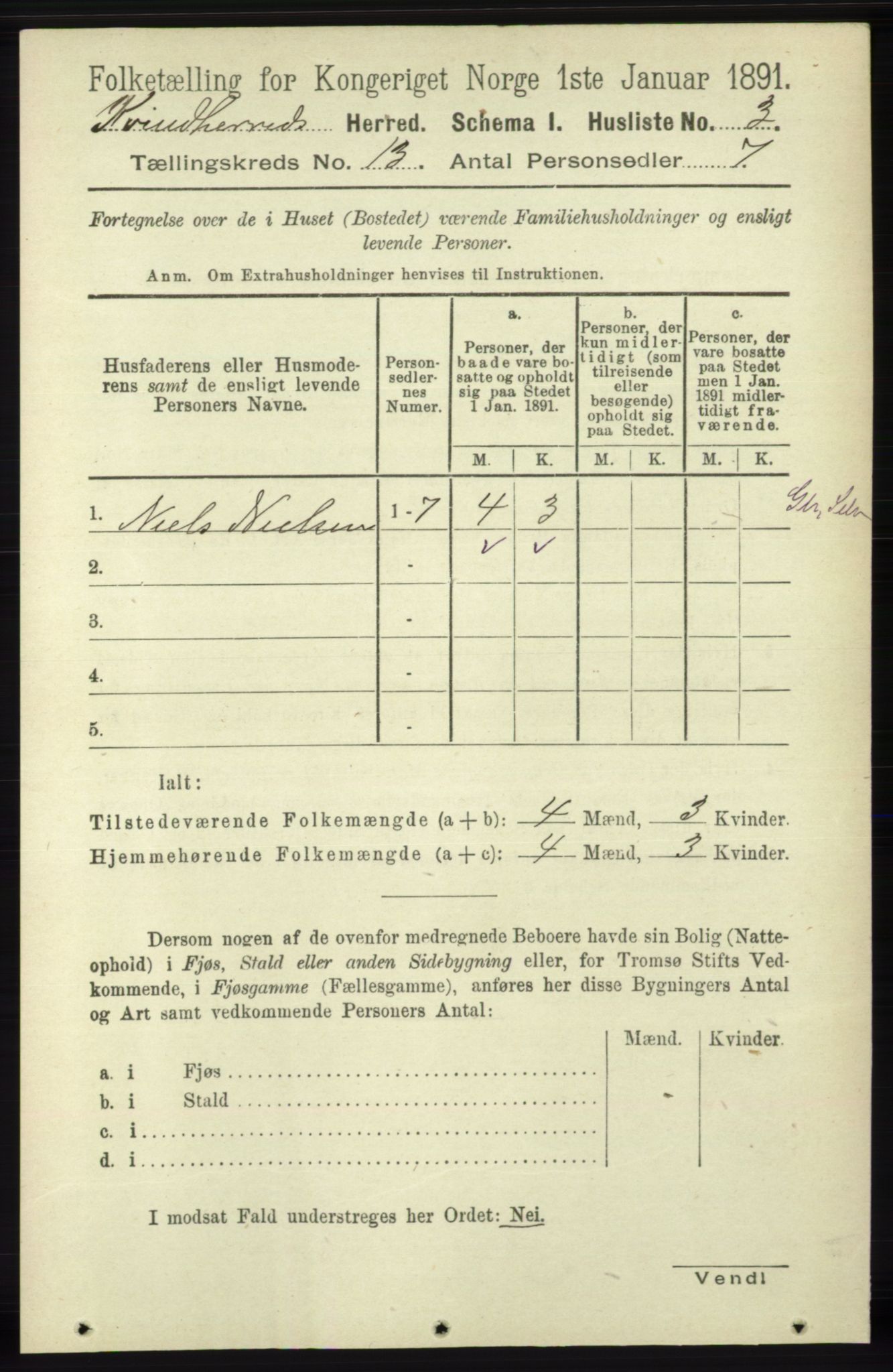 RA, 1891 census for 1224 Kvinnherad, 1891, p. 4208