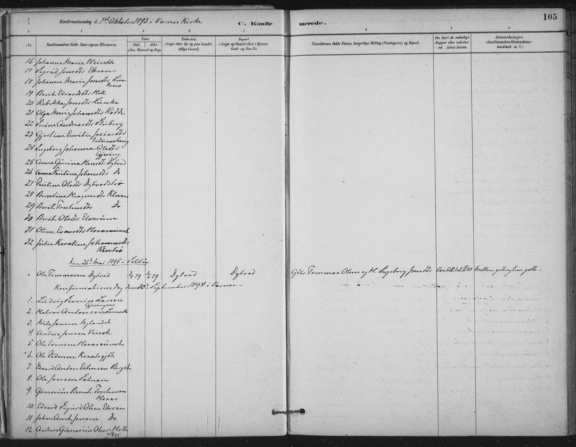 Ministerialprotokoller, klokkerbøker og fødselsregistre - Nord-Trøndelag, SAT/A-1458/710/L0095: Parish register (official) no. 710A01, 1880-1914, p. 105