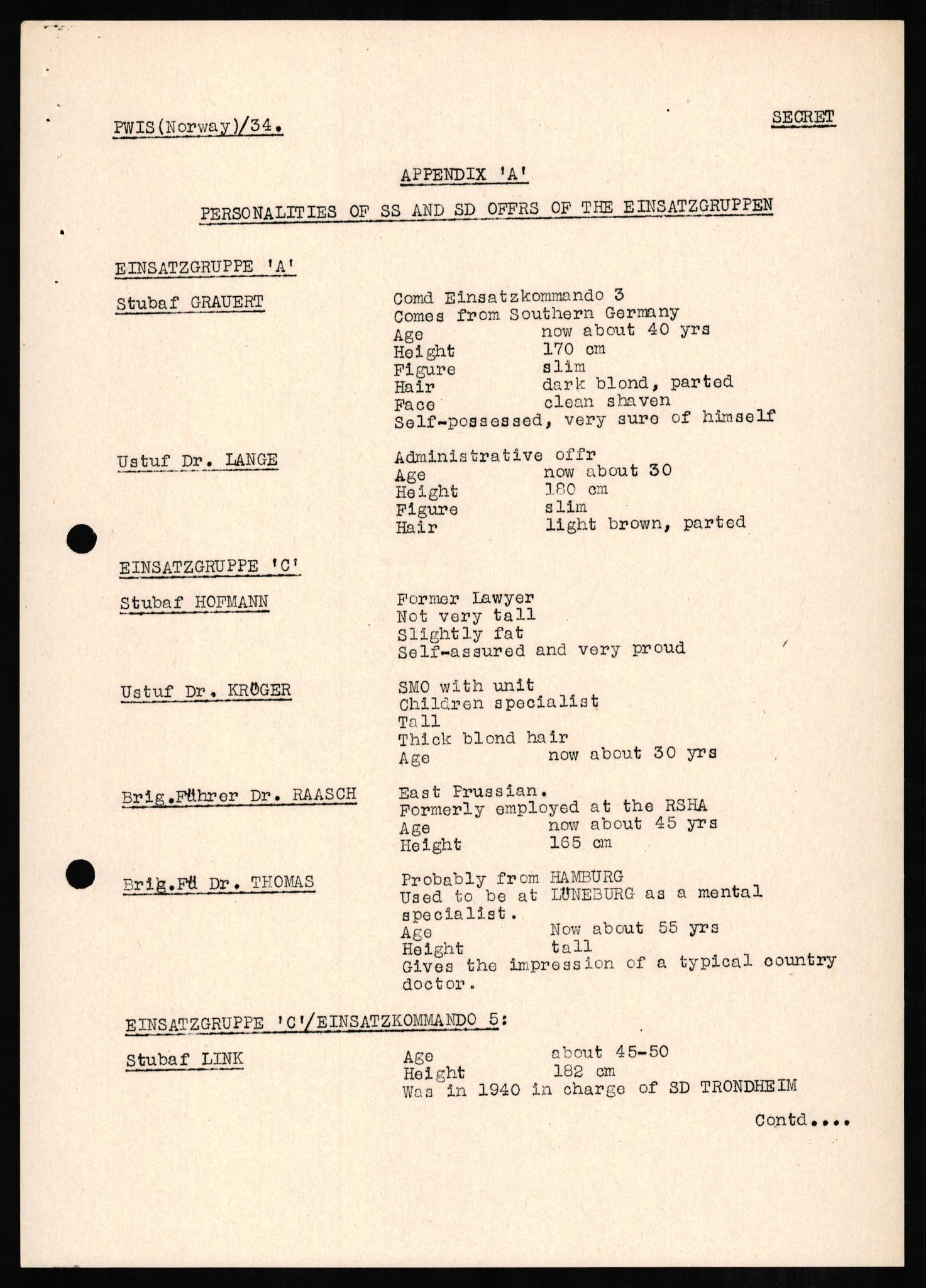 Forsvaret, Forsvarets overkommando II, RA/RAFA-3915/D/Db/L0006: CI Questionaires. Tyske okkupasjonsstyrker i Norge. Tyskere., 1945-1946, p. 216