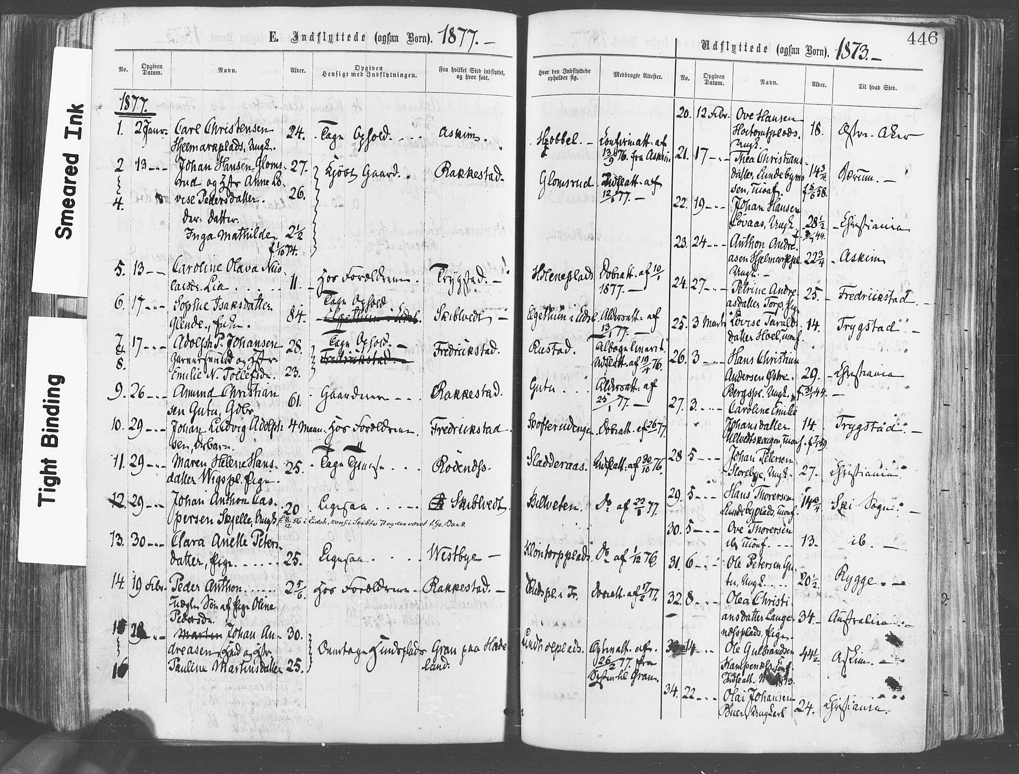 Eidsberg prestekontor Kirkebøker, SAO/A-10905/F/Fa/L0011: Parish register (official) no. I 11, 1867-1878, p. 446