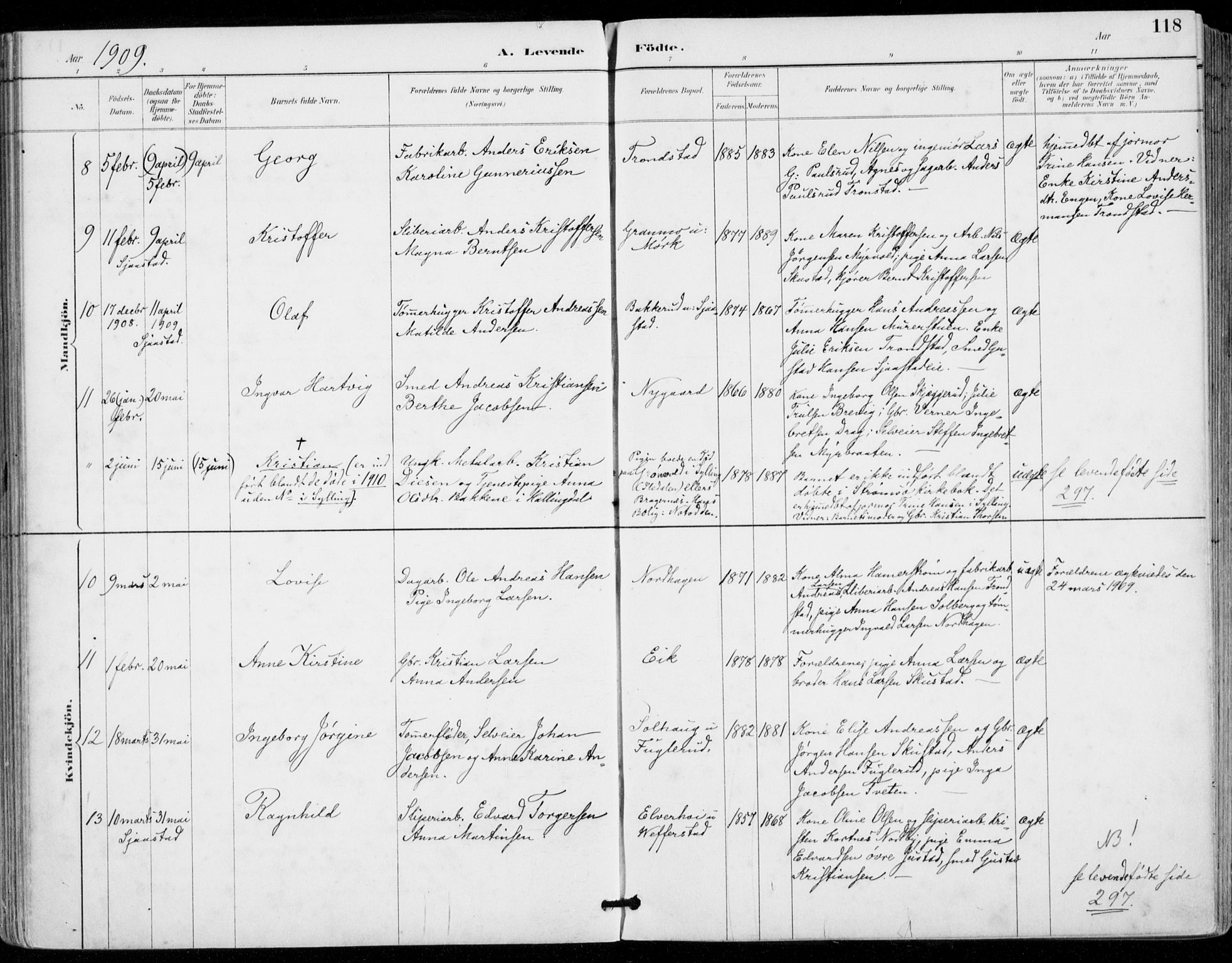 Sylling kirkebøker, AV/SAKO-A-247/F/Fa/L0001: Parish register (official) no. 1, 1883-1910, p. 118