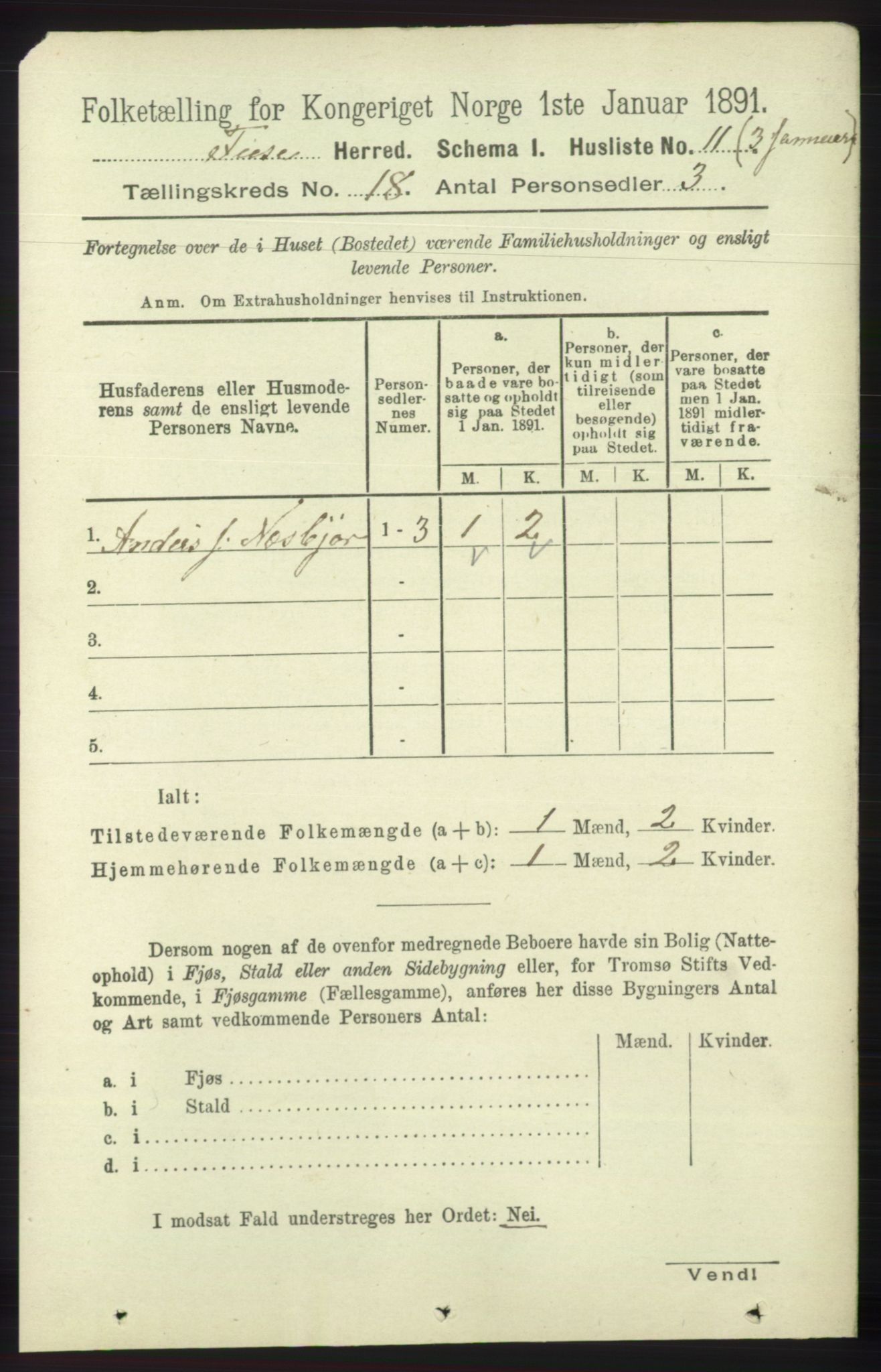 RA, 1891 census for 1241 Fusa, 1891, p. 4103