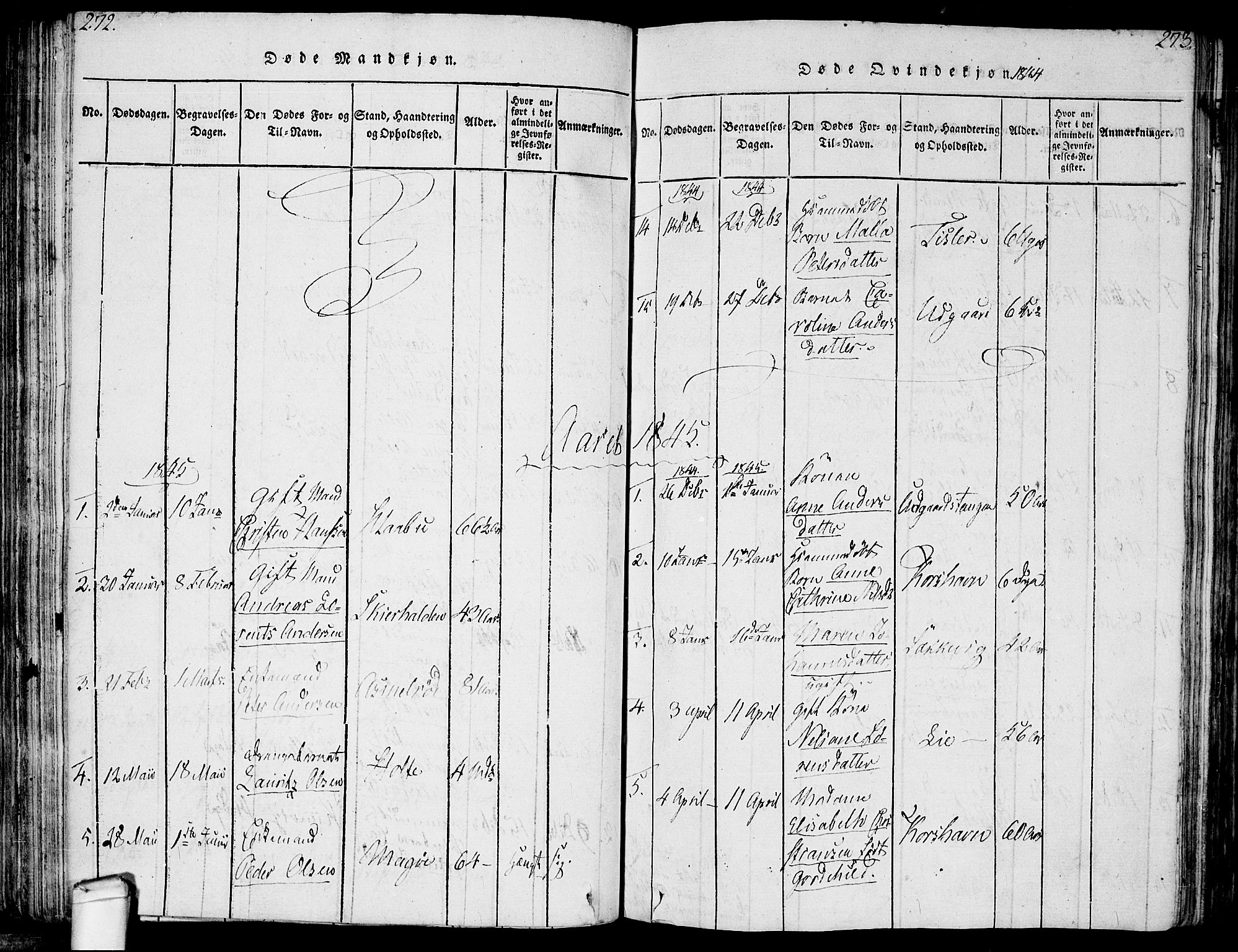 Hvaler prestekontor Kirkebøker, SAO/A-2001/F/Fa/L0005: Parish register (official) no. I 5, 1816-1845, p. 272-273