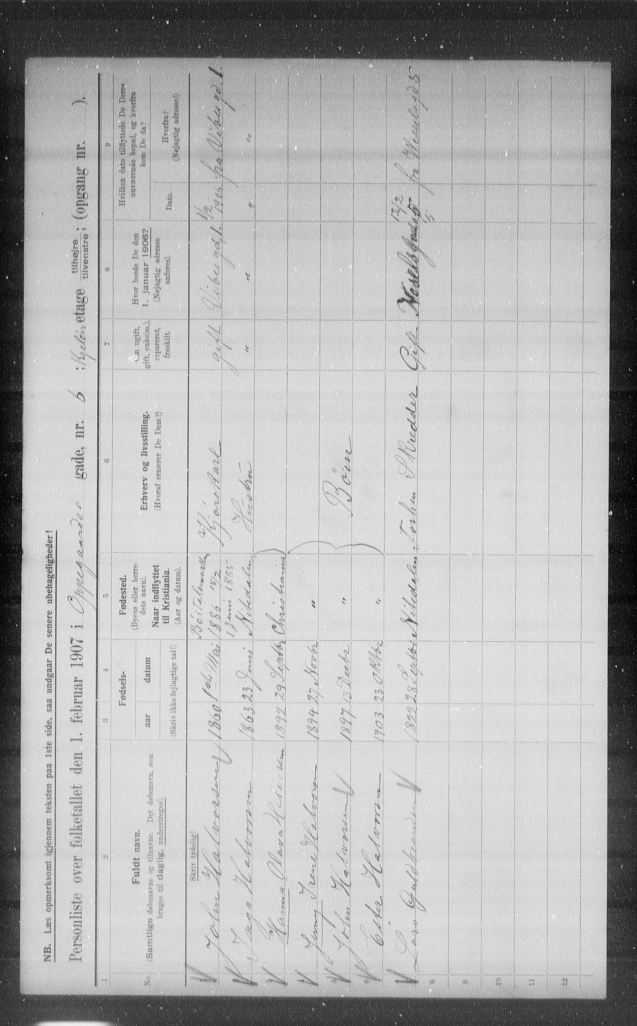 OBA, Municipal Census 1907 for Kristiania, 1907, p. 38853