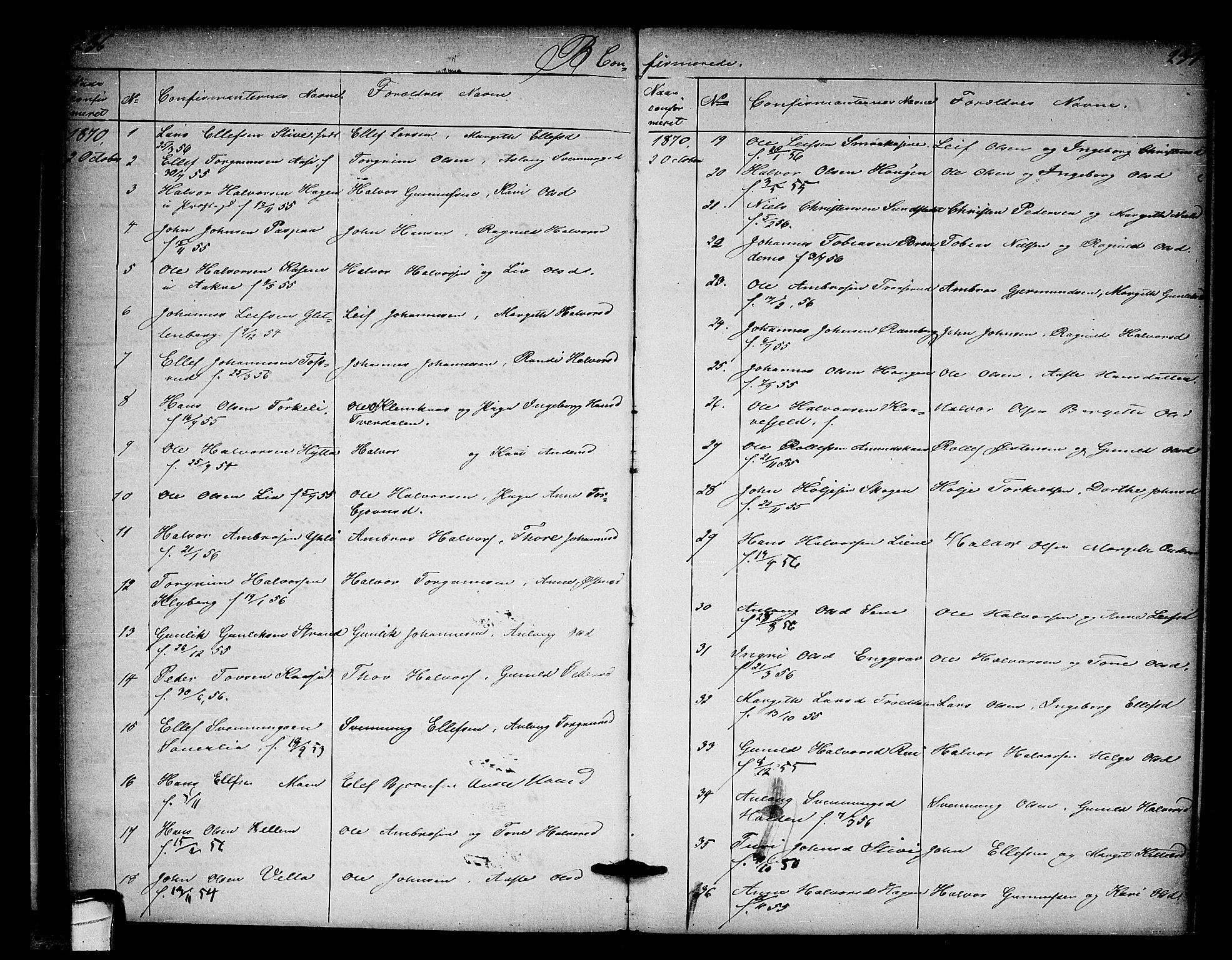 Heddal kirkebøker, AV/SAKO-A-268/G/Ga/L0001: Parish register (copy) no. I 1, 1866-1878, p. 236-237