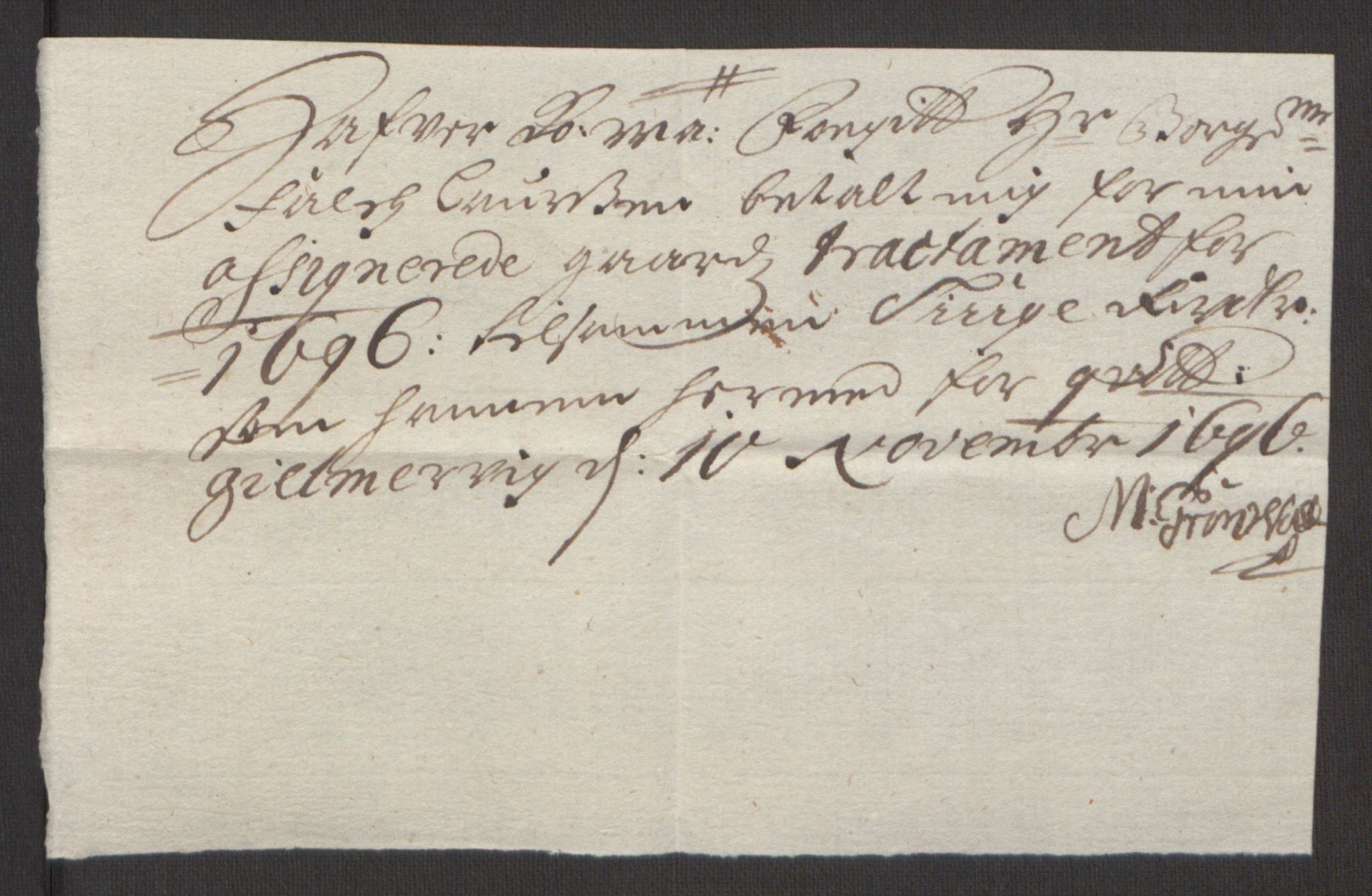 Rentekammeret inntil 1814, Reviderte regnskaper, Fogderegnskap, AV/RA-EA-4092/R48/L2976: Fogderegnskap Sunnhordland og Hardanger, 1695-1696, p. 374