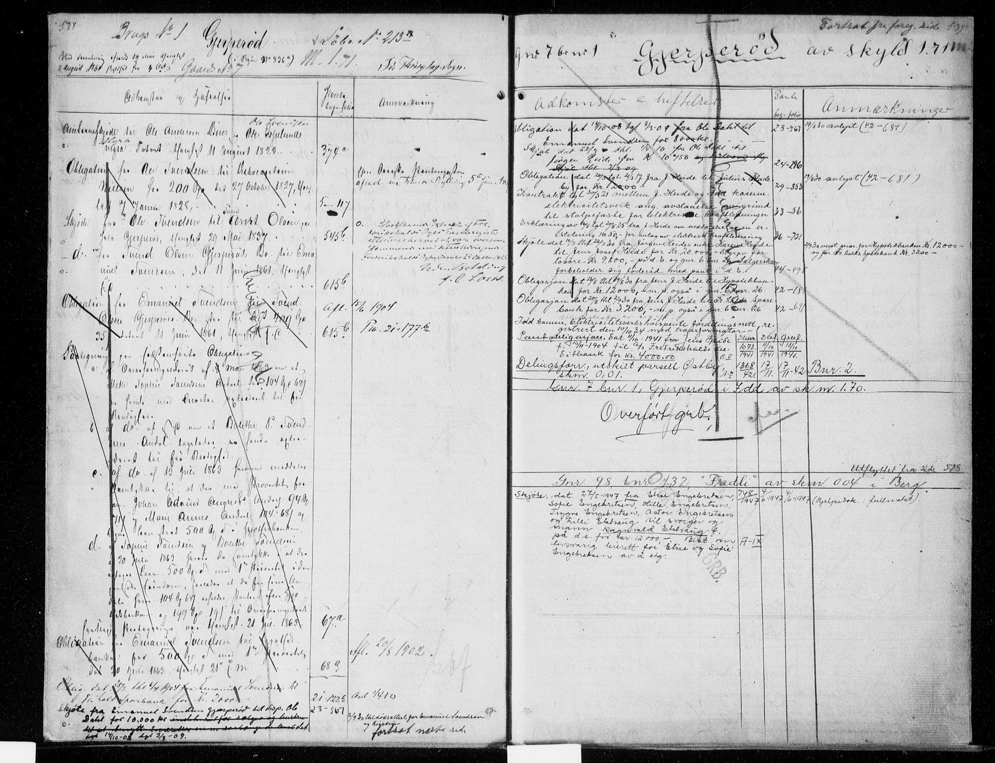 Idd og Marker sorenskriveri, AV/SAO-A-10283/G/Ga/Gac/L0005b: Mortgage register no. II 5b, 1811-1953, p. 538-539