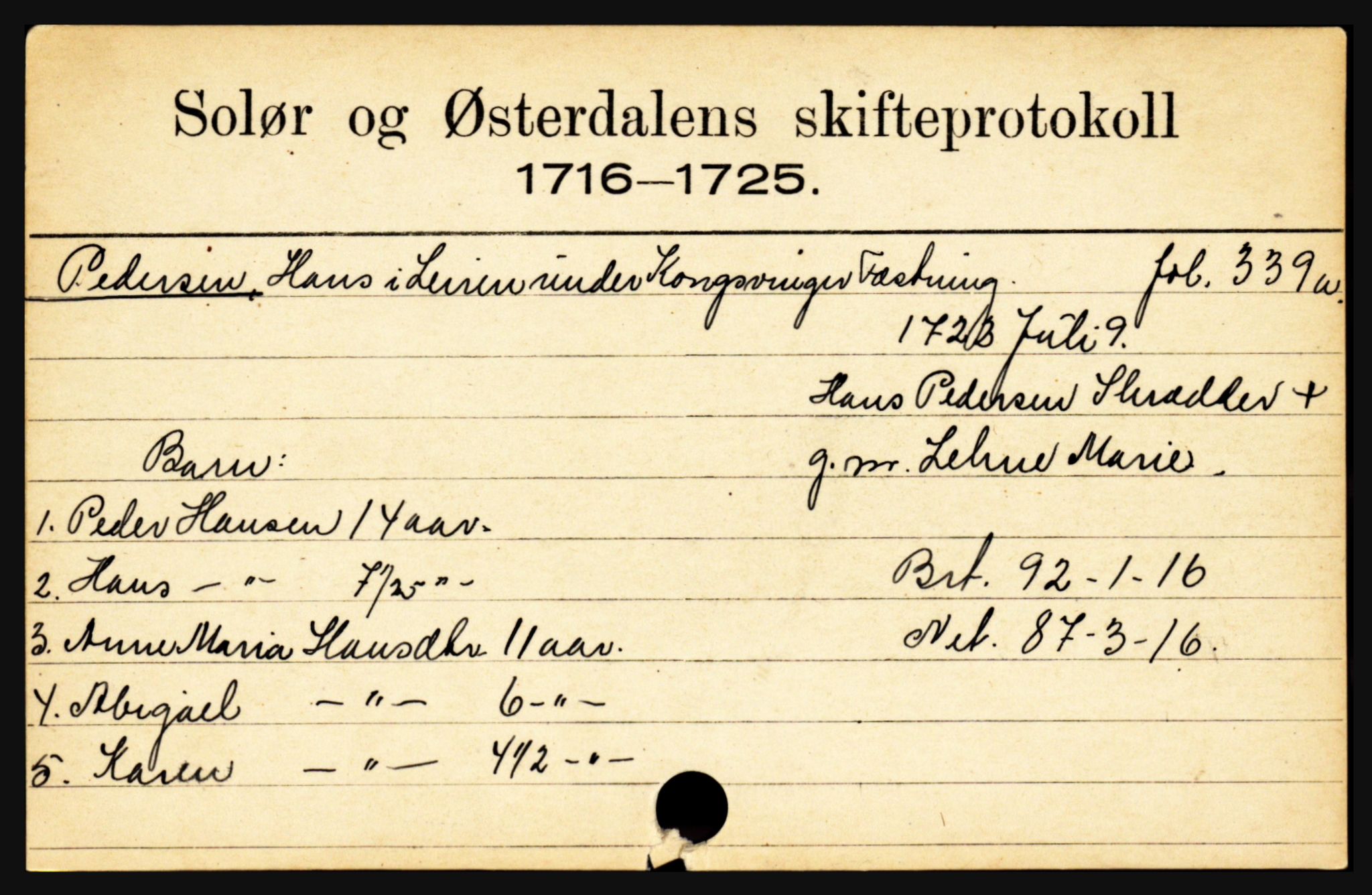 Solør og Østerdalen sorenskriveri, SAH/TING-024/J, 1716-1774, p. 4583
