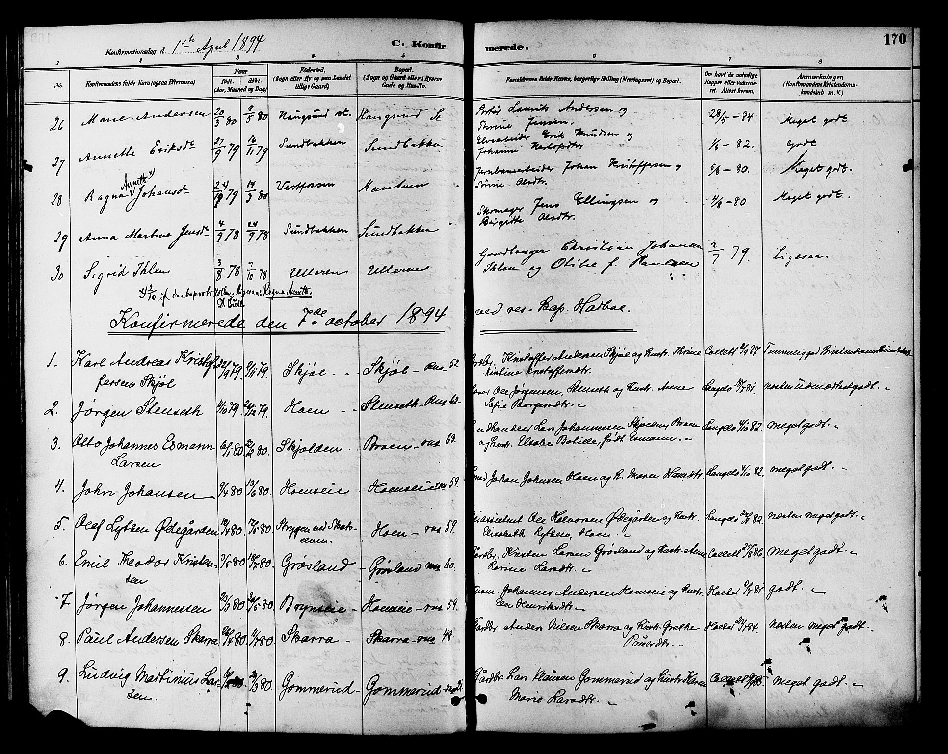 Eiker kirkebøker, AV/SAKO-A-4/F/Fb/L0002: Parish register (official) no. II 2, 1889-1896, p. 170