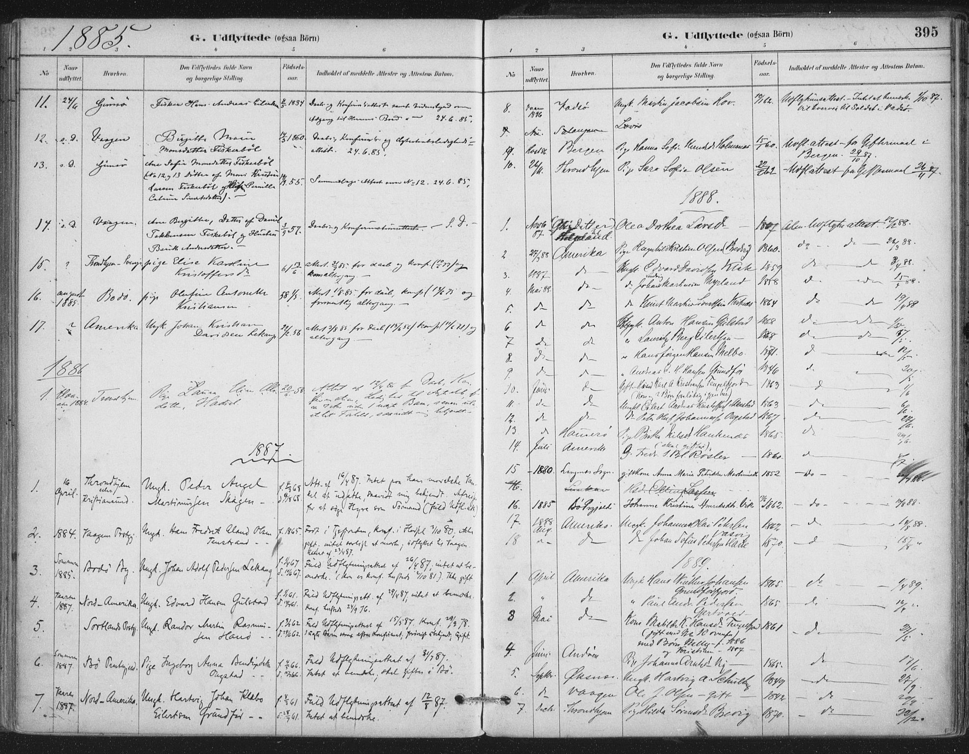 Ministerialprotokoller, klokkerbøker og fødselsregistre - Nordland, SAT/A-1459/888/L1244: Parish register (official) no. 888A10, 1880-1890, p. 395