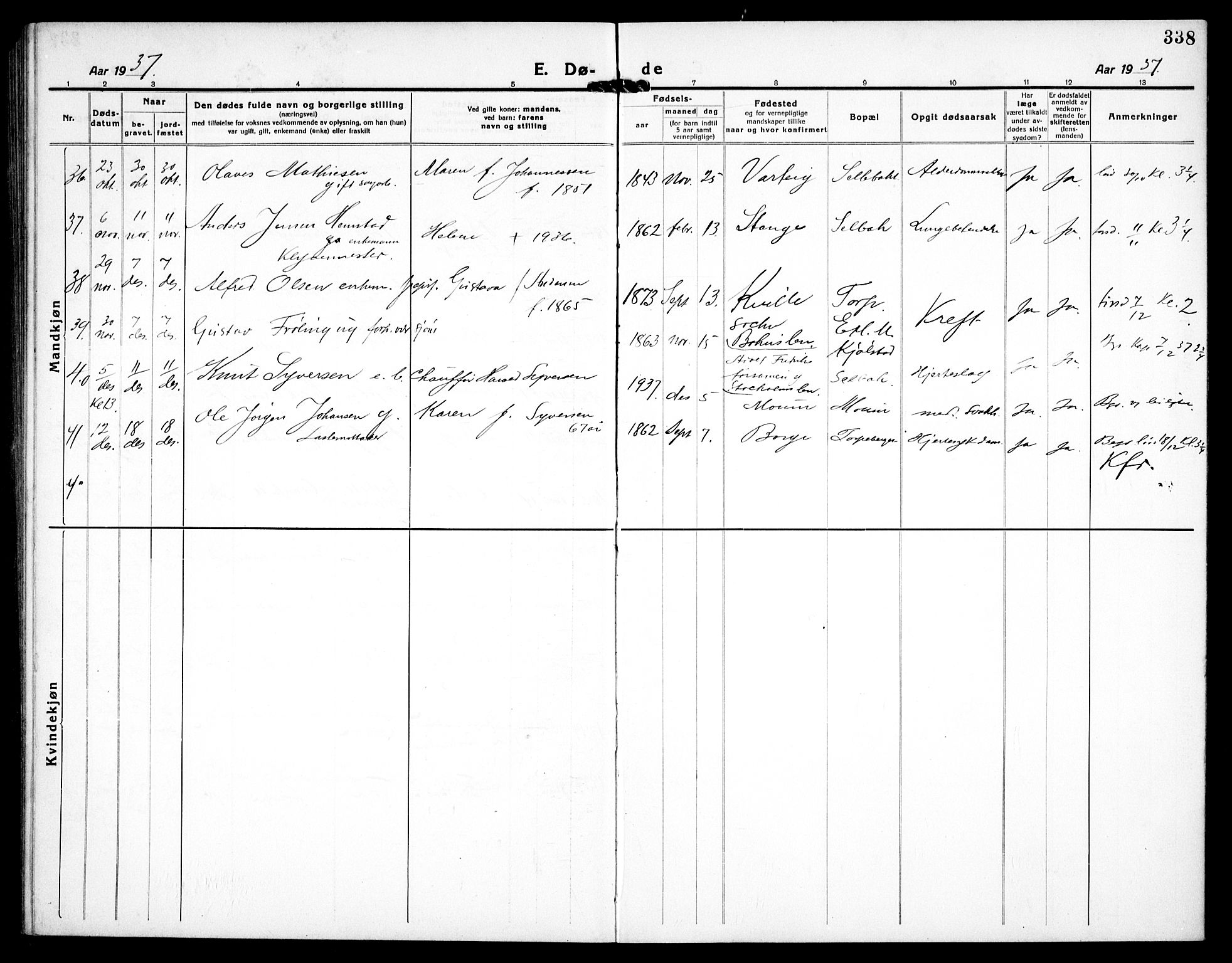 Borge prestekontor Kirkebøker, SAO/A-10903/G/Ga/L0003: Parish register (copy) no. I 3, 1918-1939, p. 338