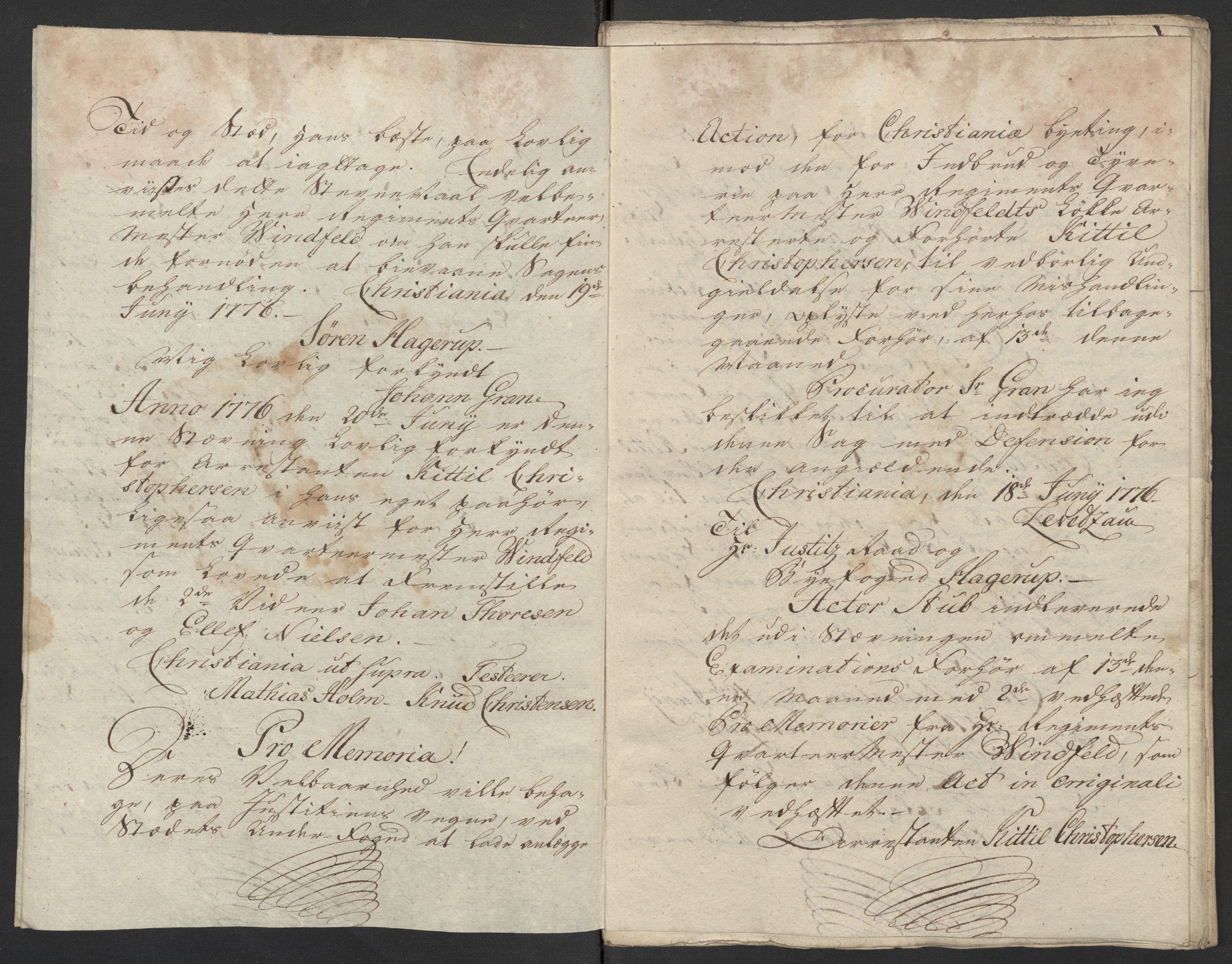 Kristiania stiftamt, SAO/A-10386/G/Gm/L0011: Domsakter og forhør, 1776, p. 420