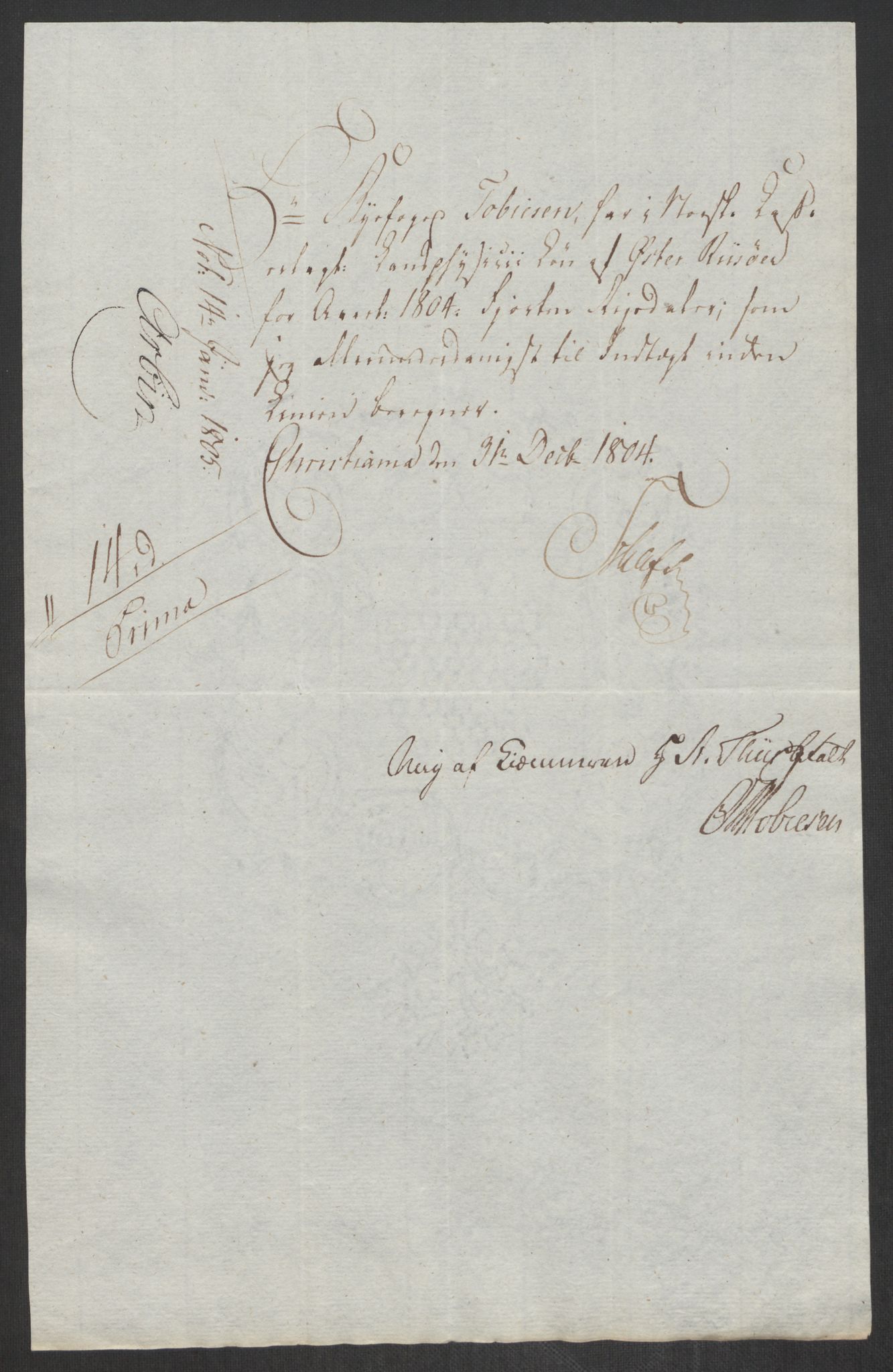 Danske Kanselli 1800-1814, AV/RA-EA-3024/K/Kk/Kka/Kkac/L0236: Kjøpstadregnskap Øster Risør, 1801-1804, p. 909