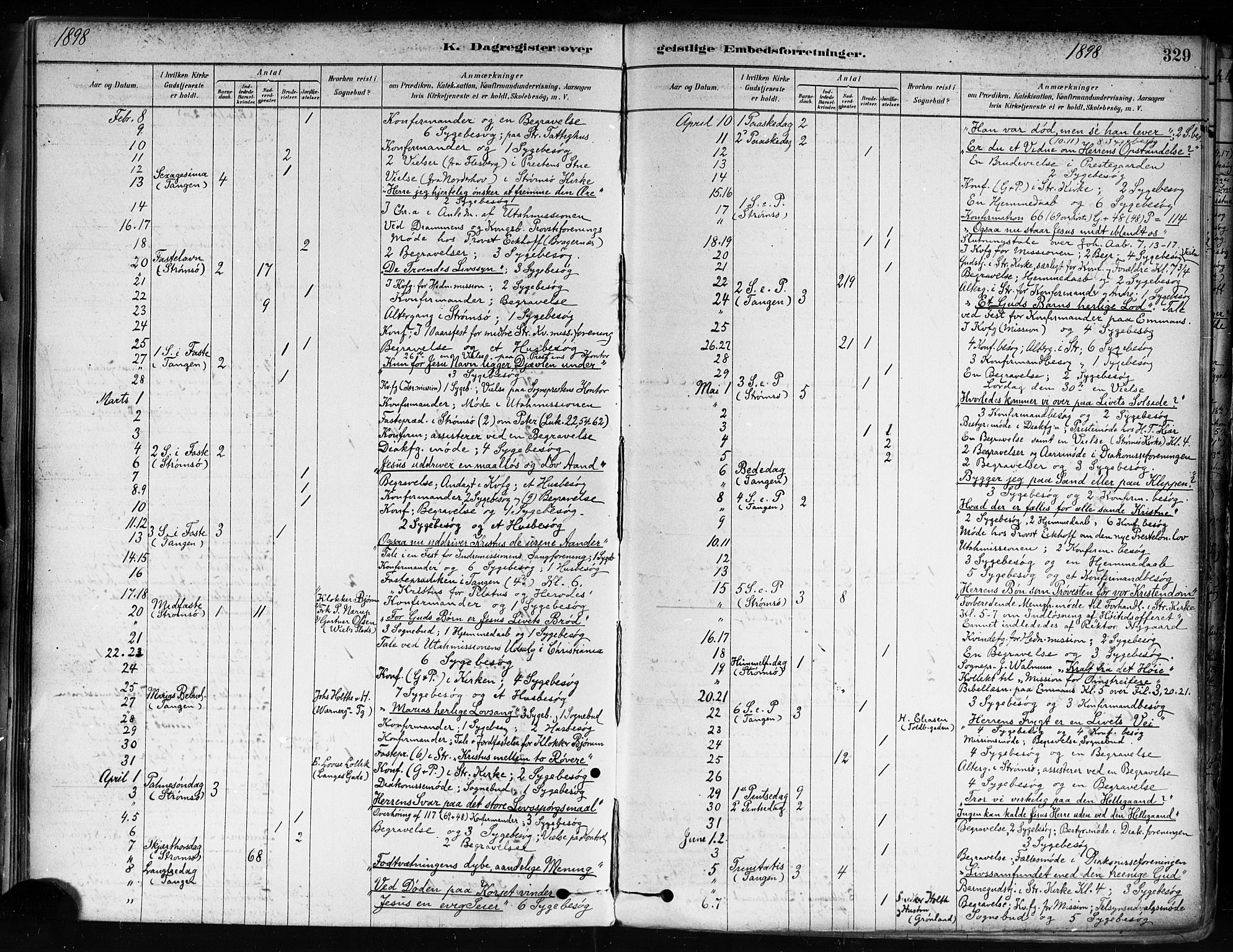 Strømsø kirkebøker, AV/SAKO-A-246/F/Fa/L0022: Parish register (official) no. I 22, 1879-1899, p. 329