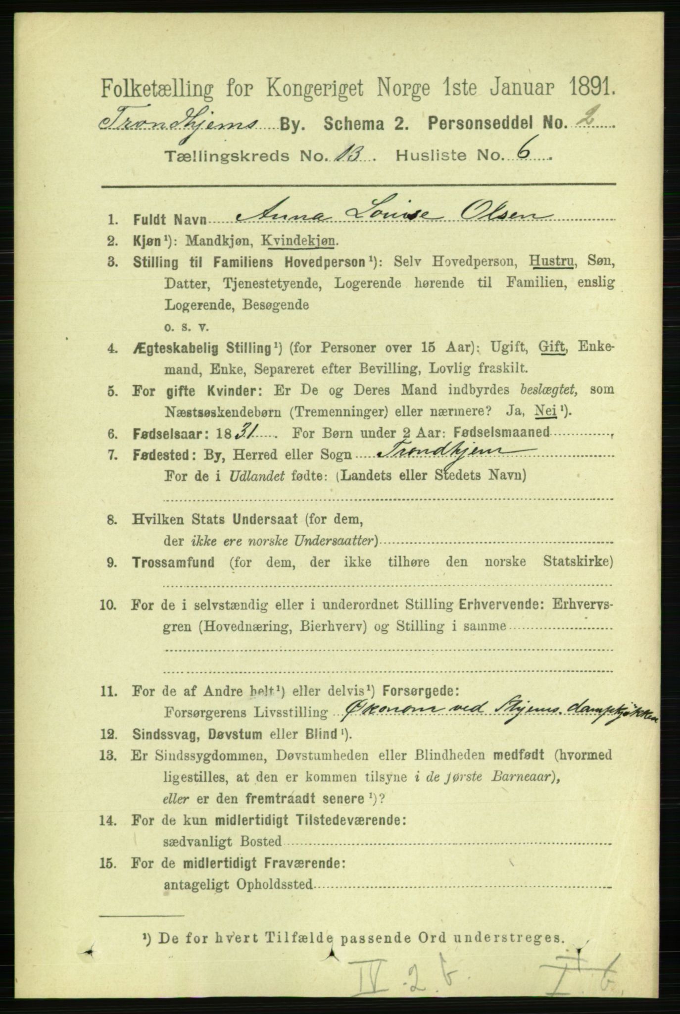 RA, 1891 census for 1601 Trondheim, 1891, p. 10272