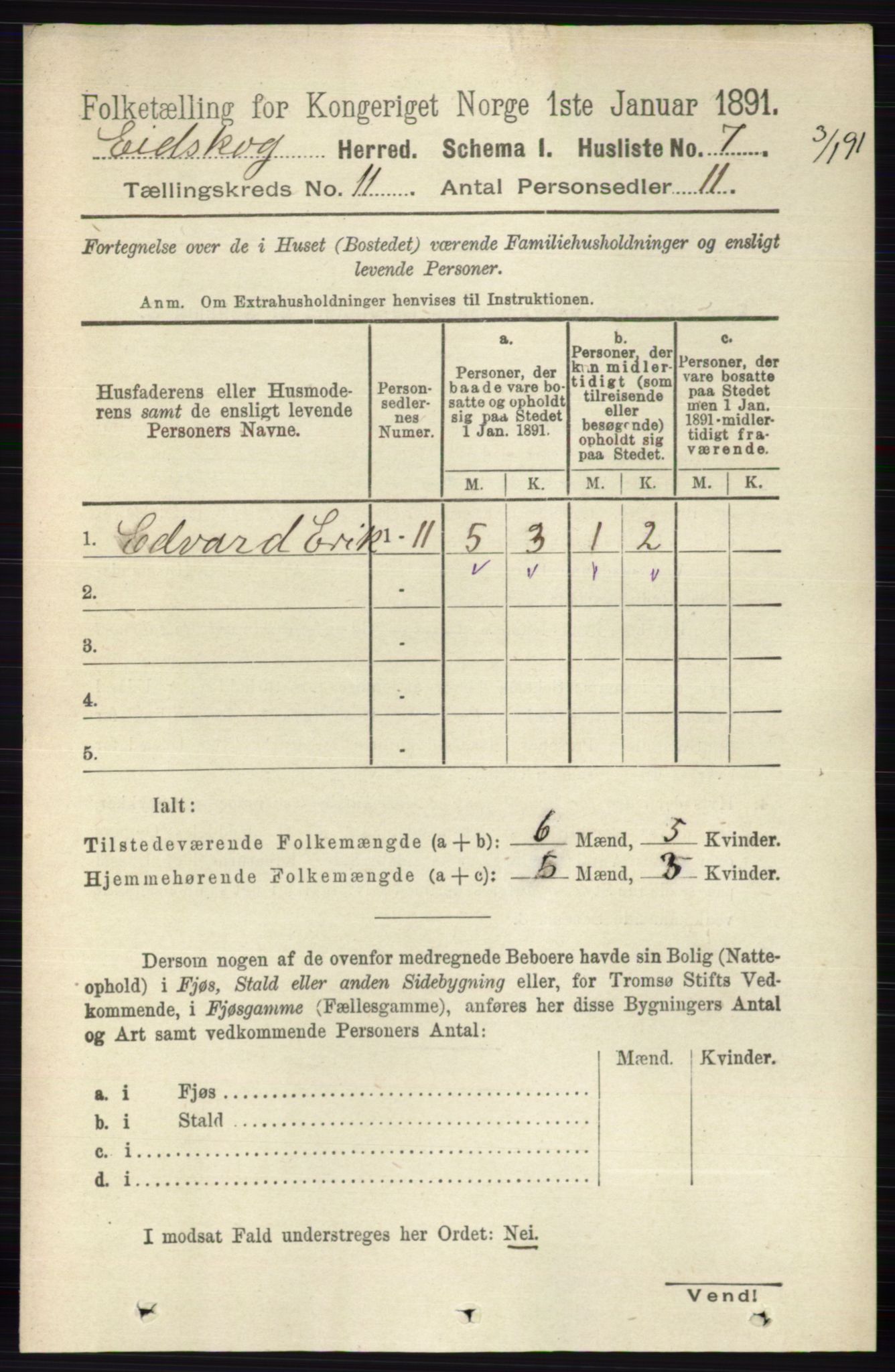 RA, 1891 census for 0420 Eidskog, 1891, p. 6713