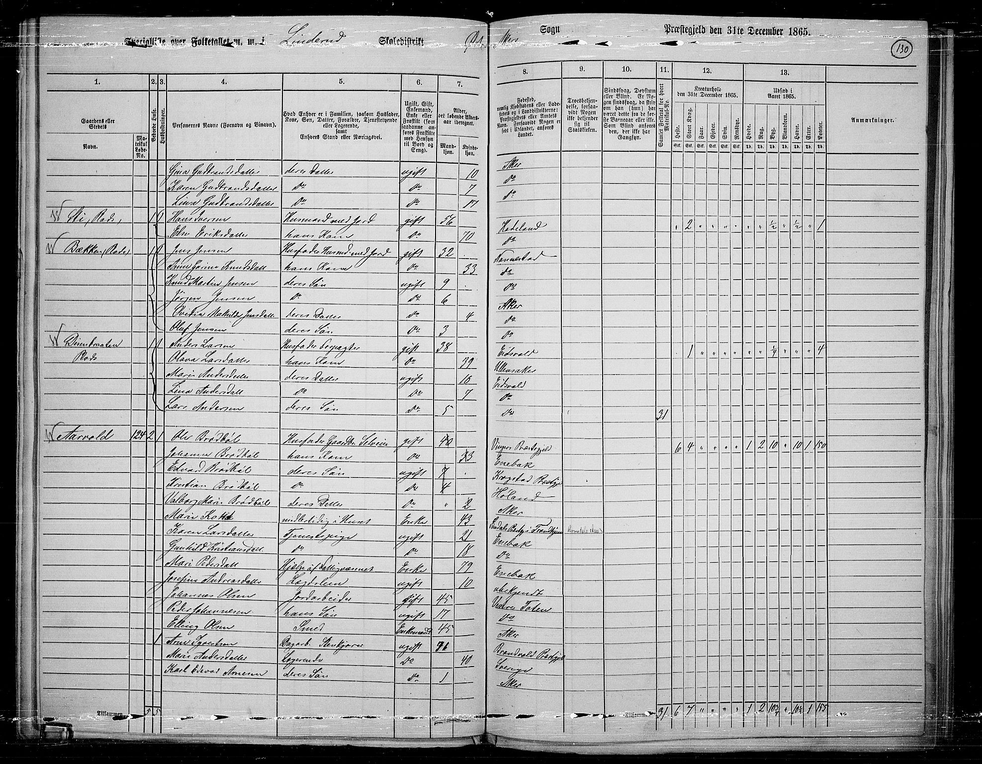 RA, 1865 census for Østre Aker, 1865, p. 124