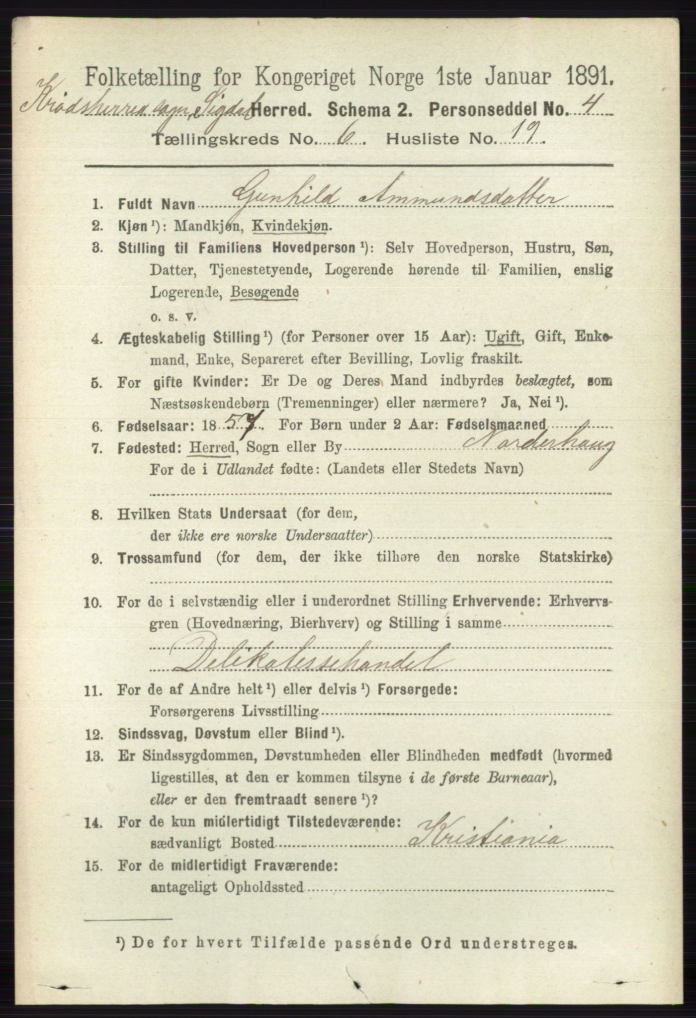 RA, 1891 census for 0621 Sigdal, 1891, p. 6762