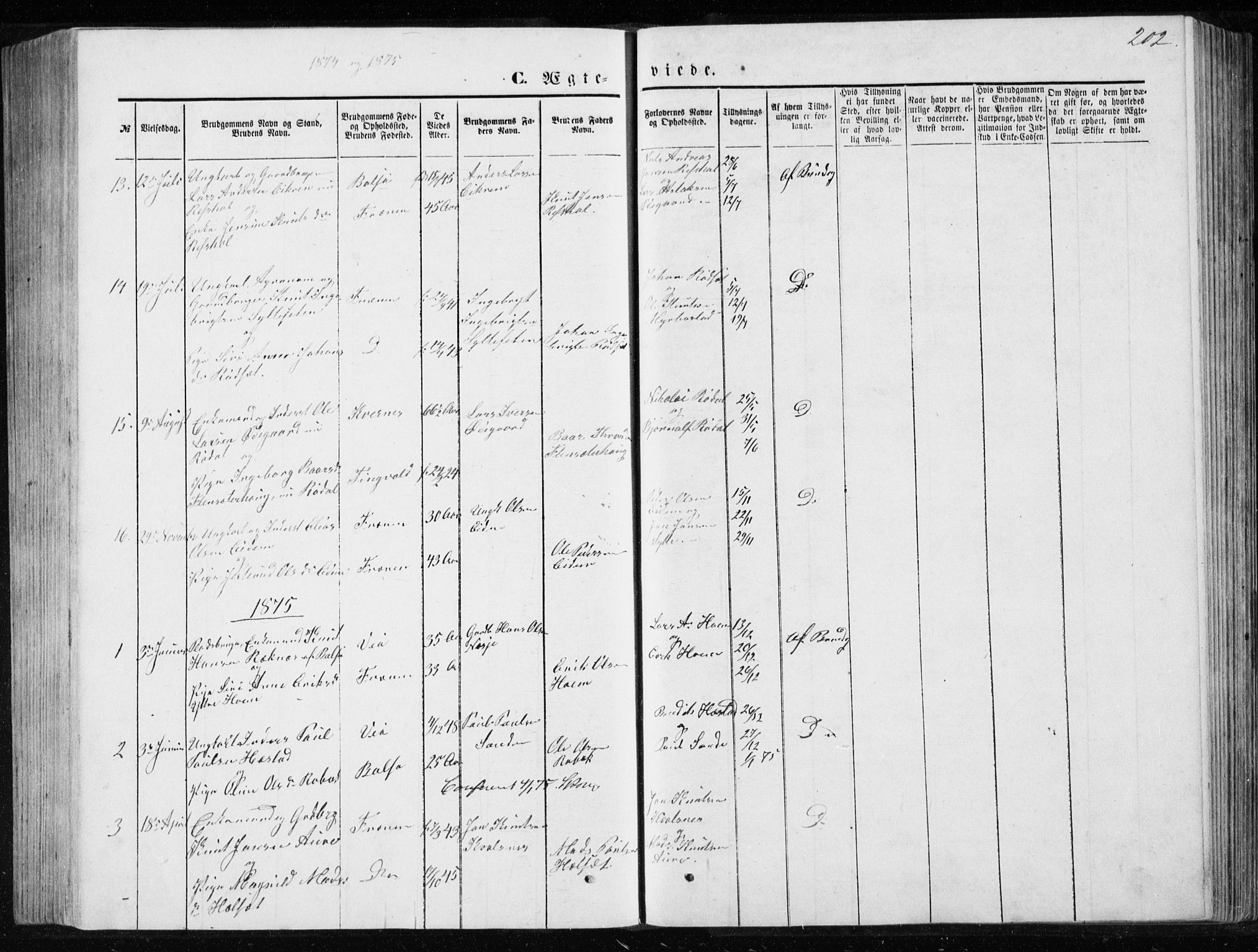 Ministerialprotokoller, klokkerbøker og fødselsregistre - Møre og Romsdal, SAT/A-1454/565/L0754: Parish register (copy) no. 565C03, 1870-1896, p. 202