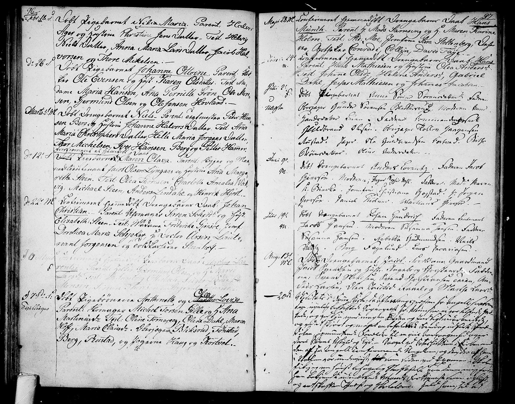 Tønsberg kirkebøker, SAKO/A-330/F/Fa/L0003: Parish register (official) no. I 3, 1797-1814, p. 96-97