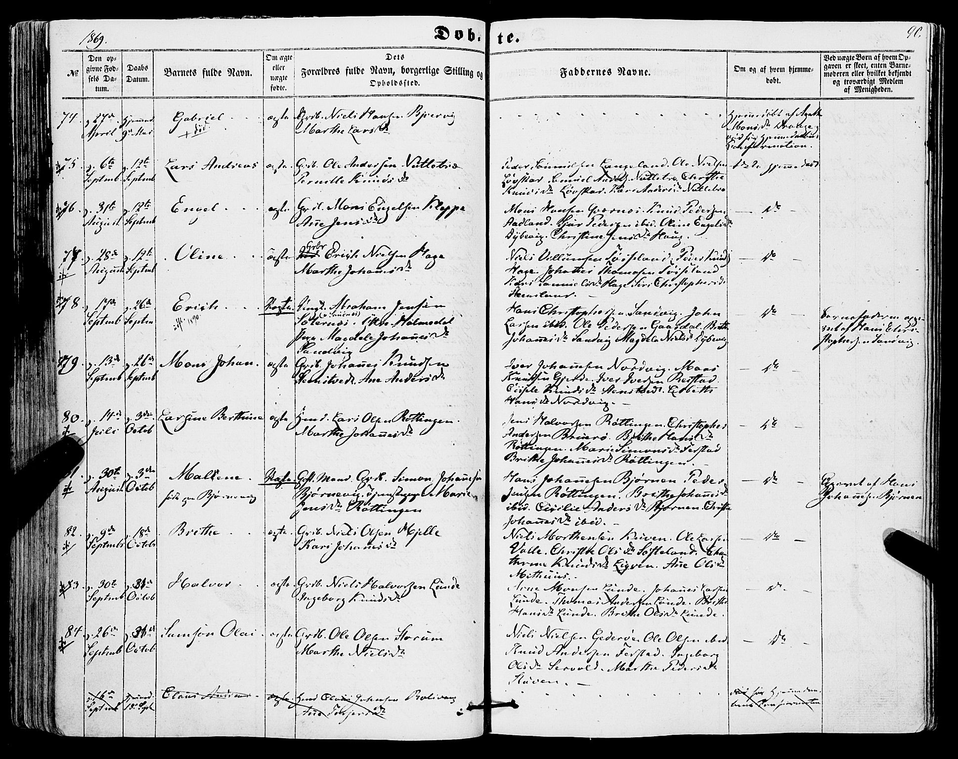 Os sokneprestembete, AV/SAB-A-99929: Parish register (official) no. A 17, 1860-1873, p. 90