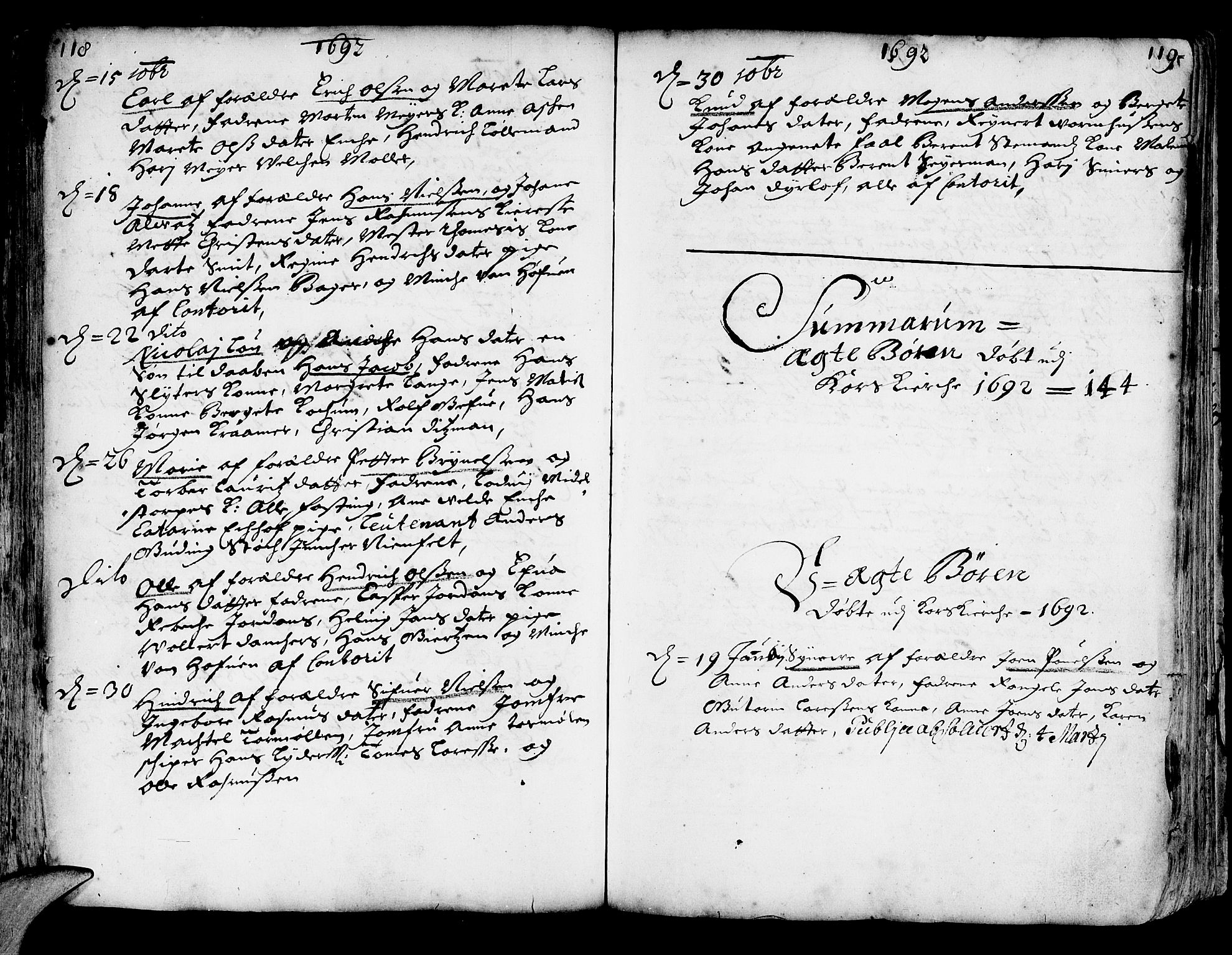 Korskirken sokneprestembete, SAB/A-76101/H/Haa/L0002: Parish register (official) no. A 2, 1688-1697, p. 118-119