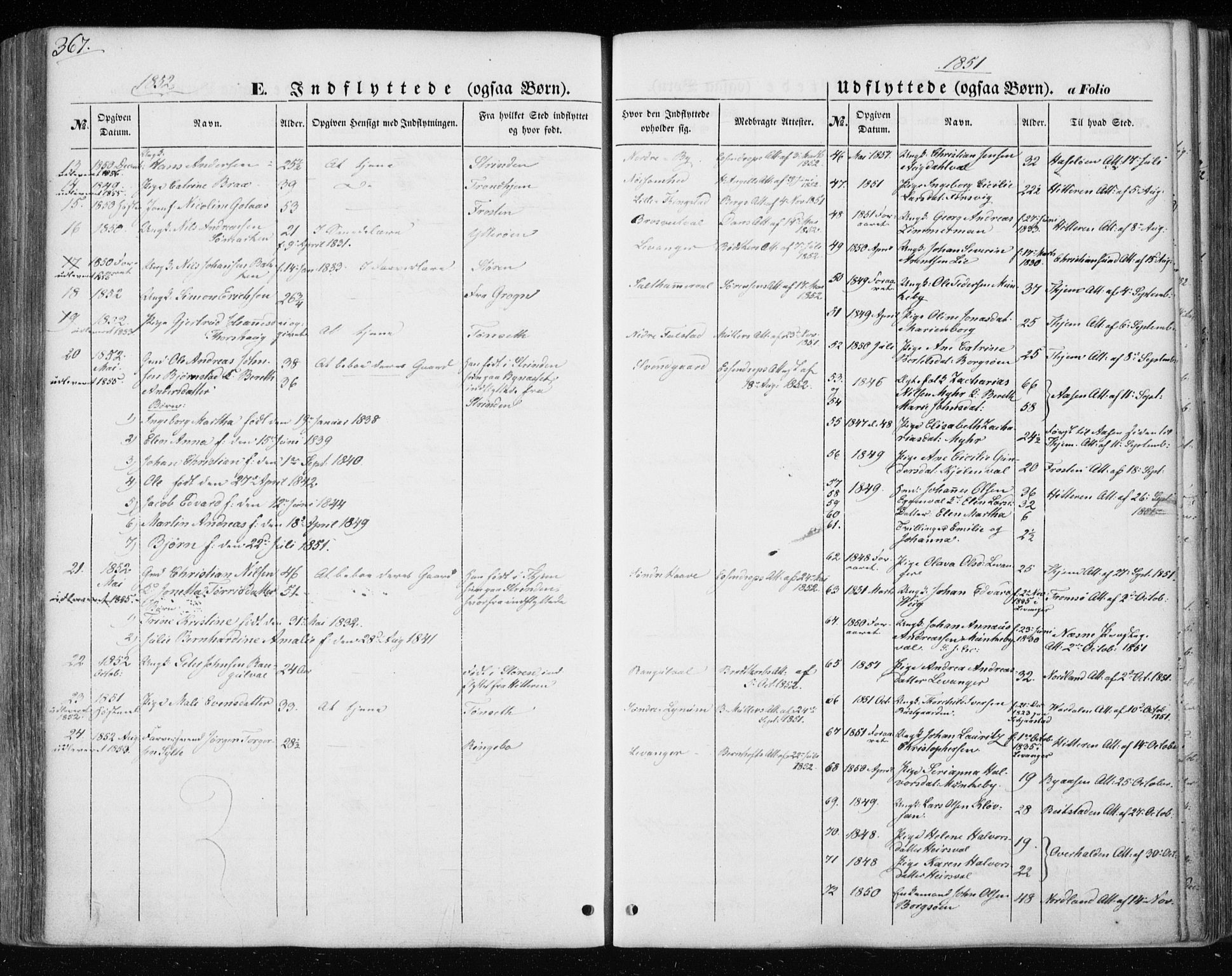 Ministerialprotokoller, klokkerbøker og fødselsregistre - Nord-Trøndelag, AV/SAT-A-1458/717/L0154: Parish register (official) no. 717A07 /1, 1850-1862, p. 367